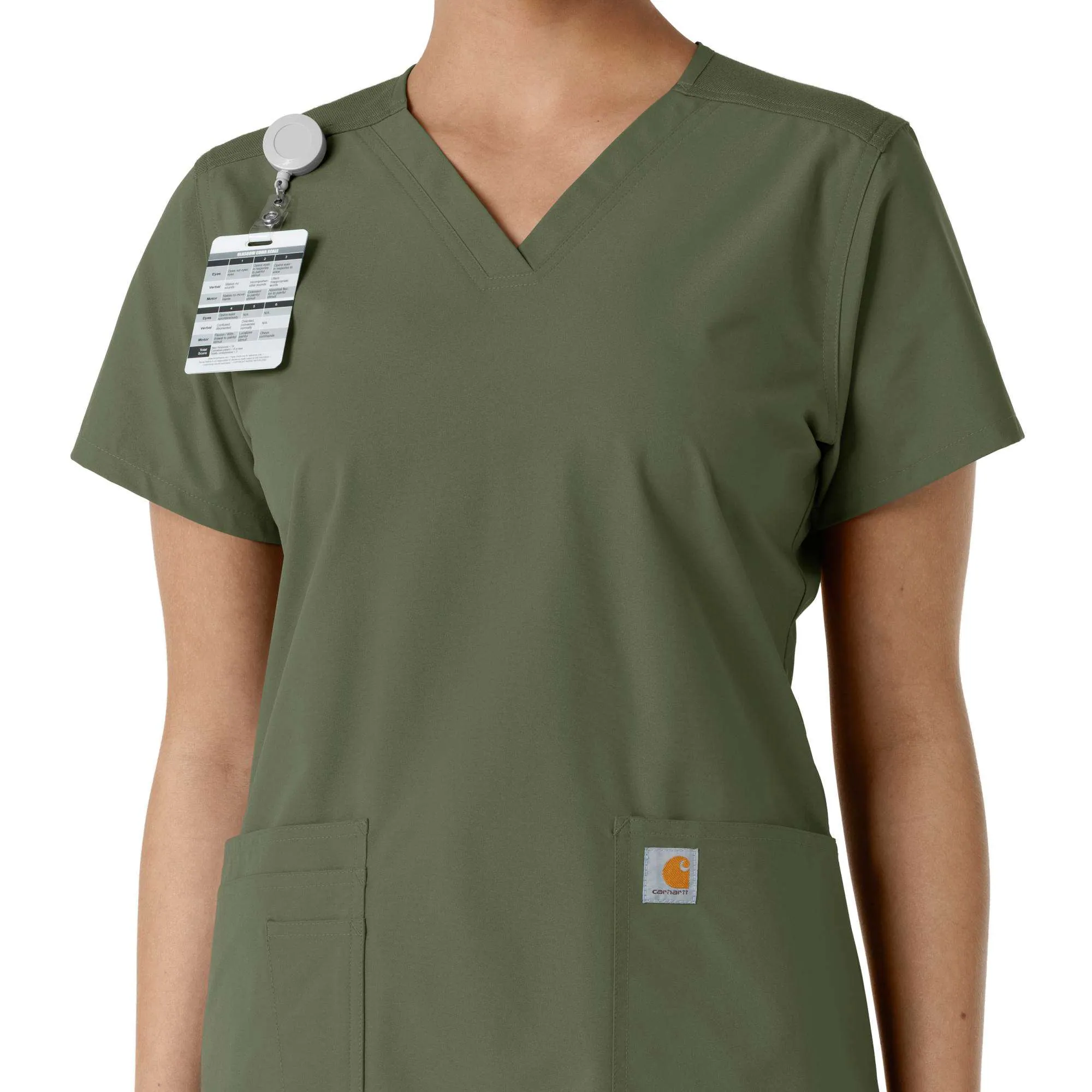 Women's Force Essentials V-Neck Knit Panel Scrub Top