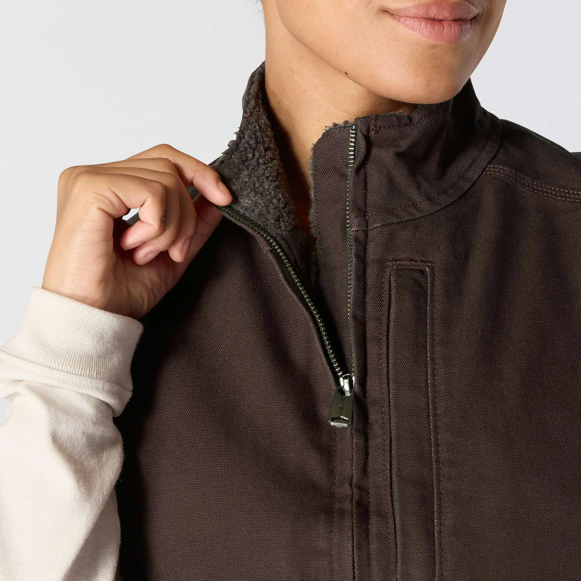 Women's Sherpa Lined Vest - Relaxed Fit - Washed Duck