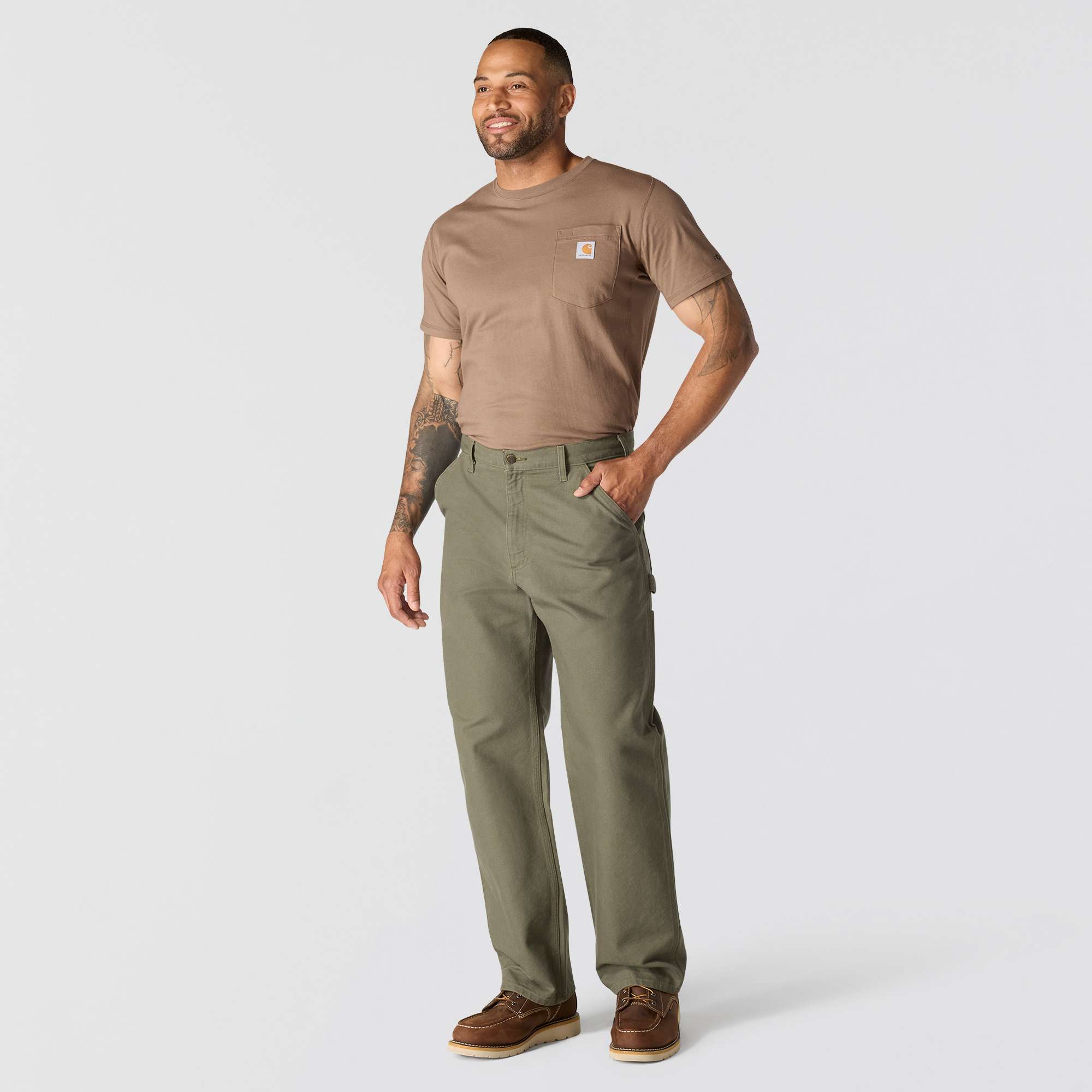 Loose Straight Washed Duck Dungaree