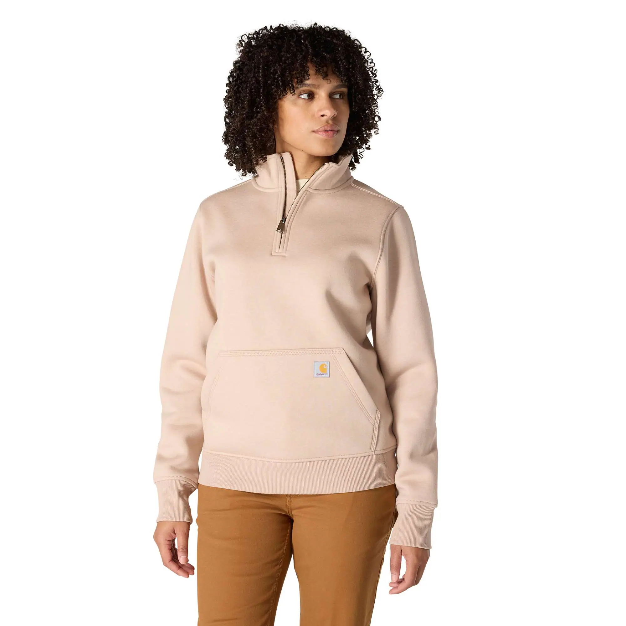 Women's Relaxed Fit Midweight Quarter-Zip Mock-Neck Sweatshirt