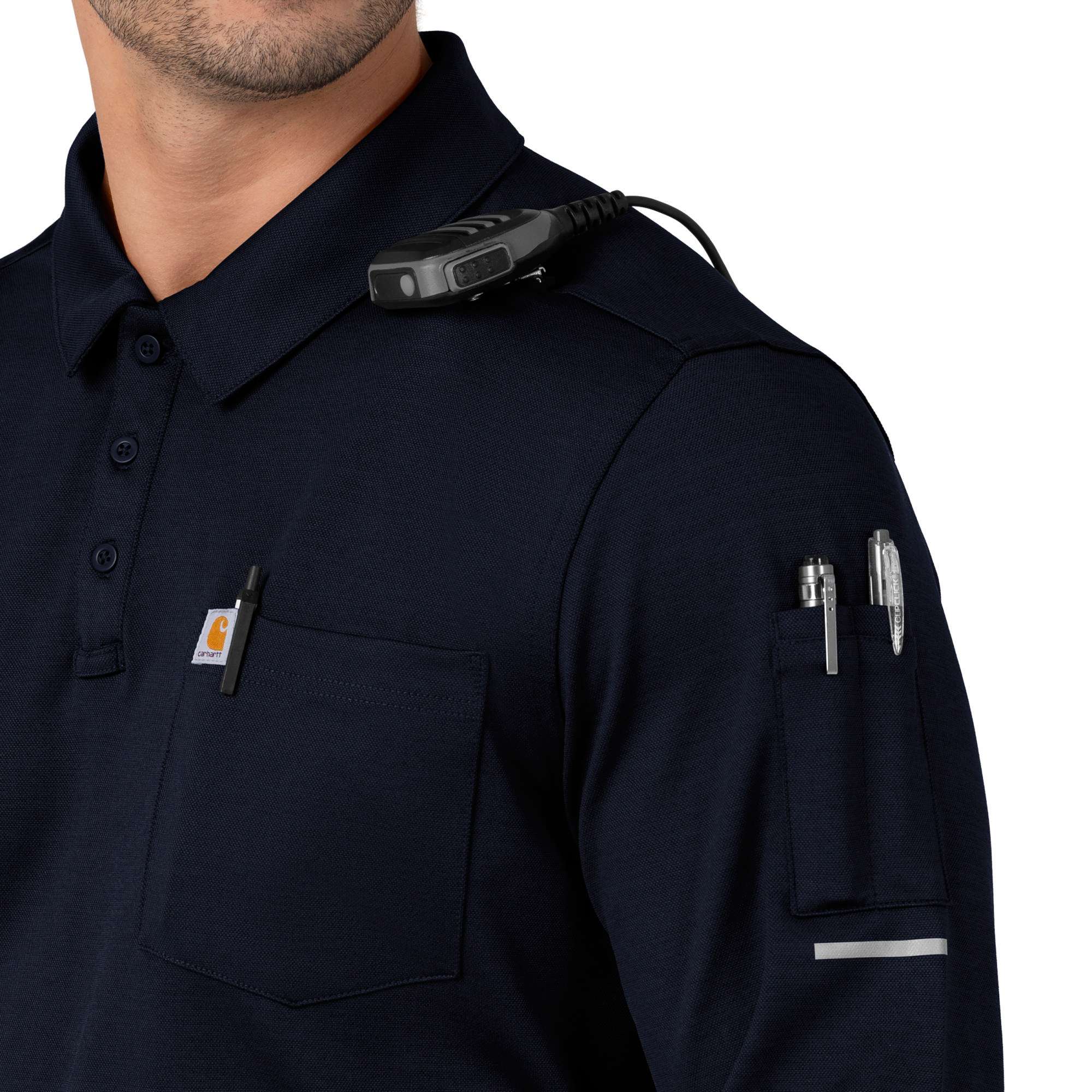 Rugged Flex® RSCU Heavyweight Long Sleeve Polo Scrub Top