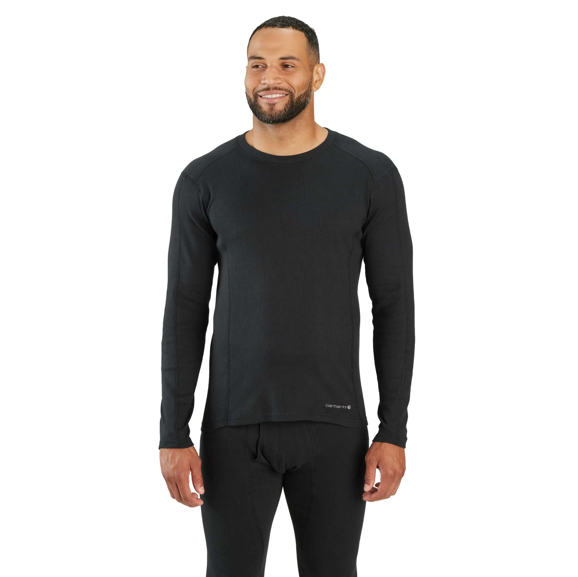 Midweight Stretch Cotton Rib Base Layer Crewneck