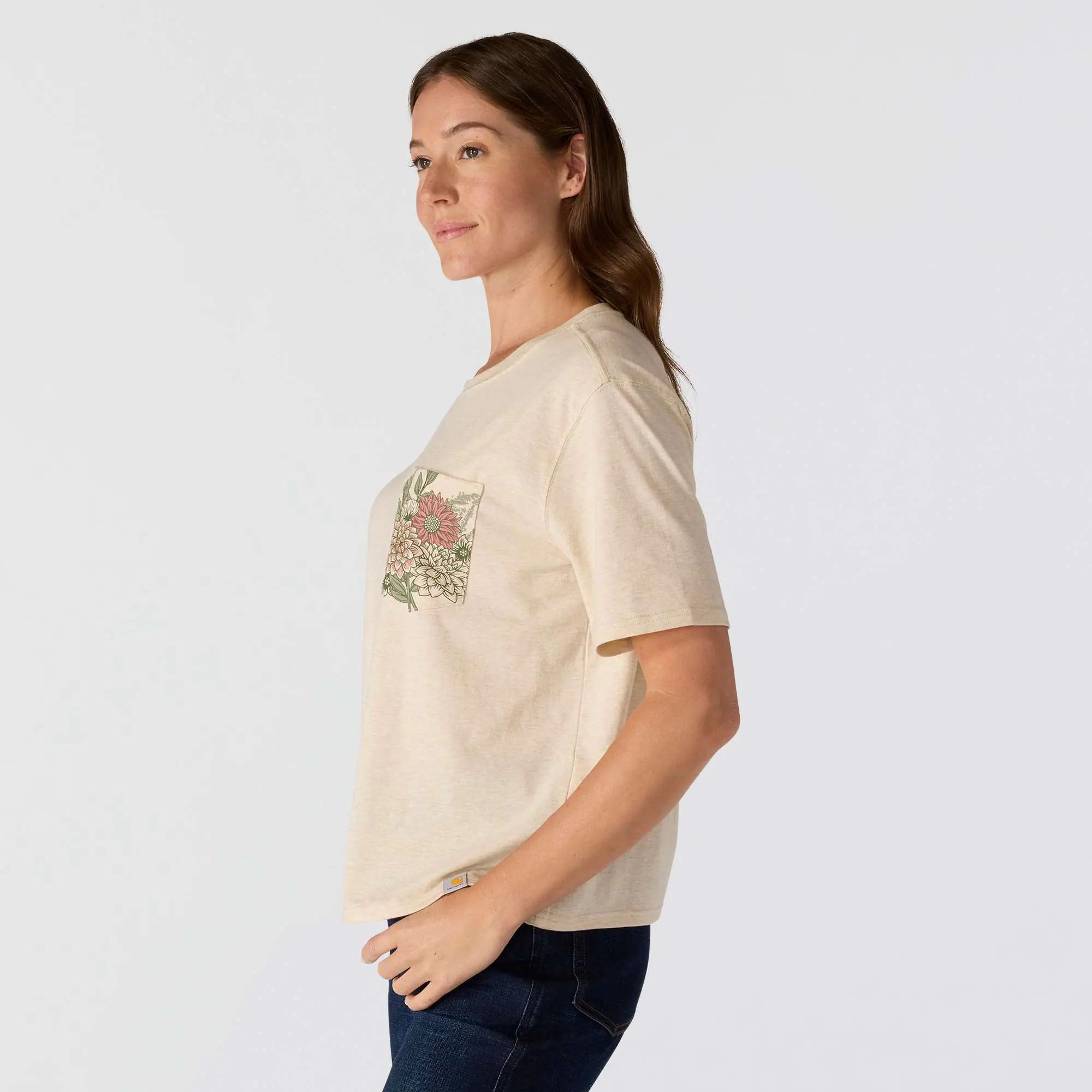 TENCEL™ Fiber Series Loose Fit Short-Sleeve Flower Pocket T-Shirt