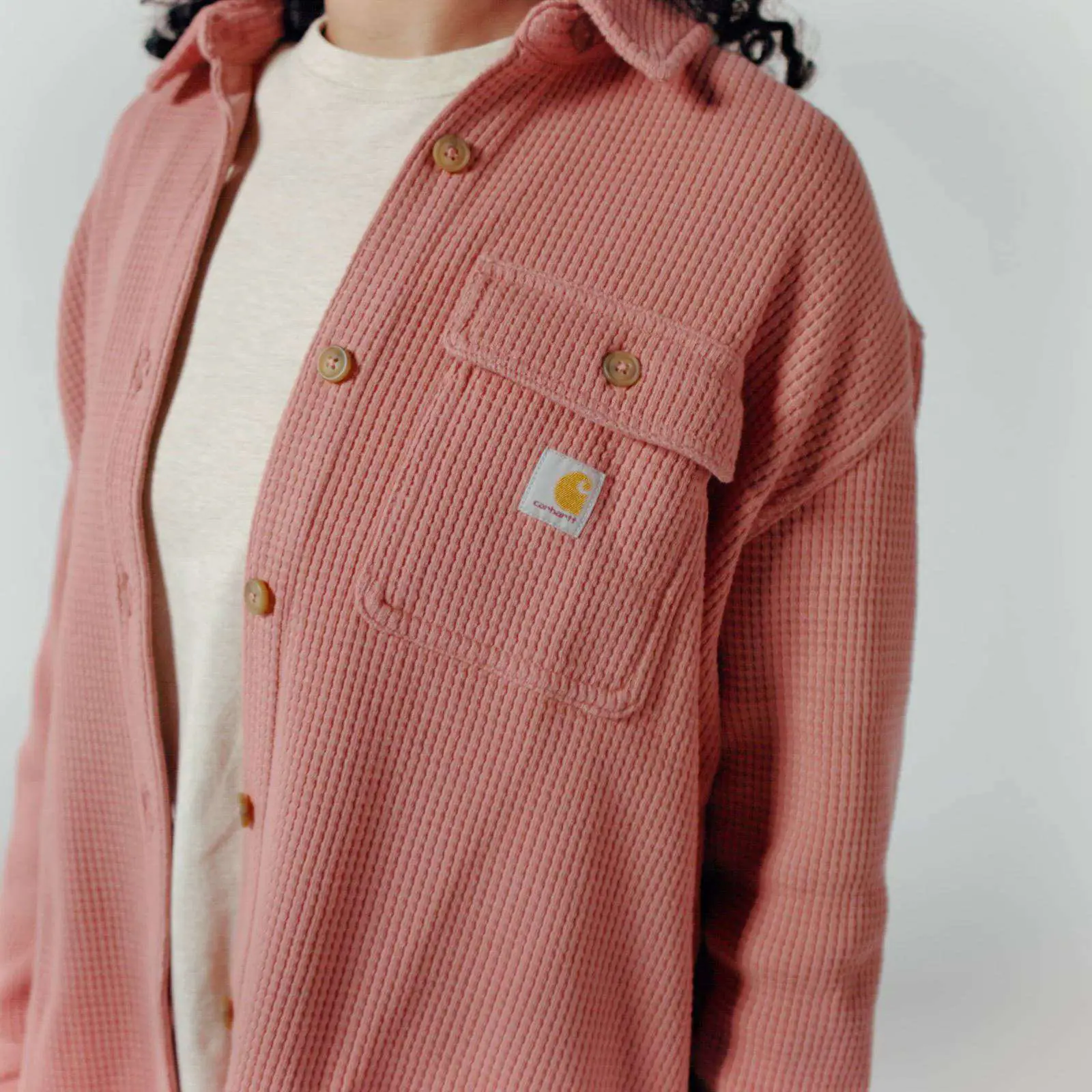 Women's Oversized-Fit Heavyweight Waffle Knit Shirt