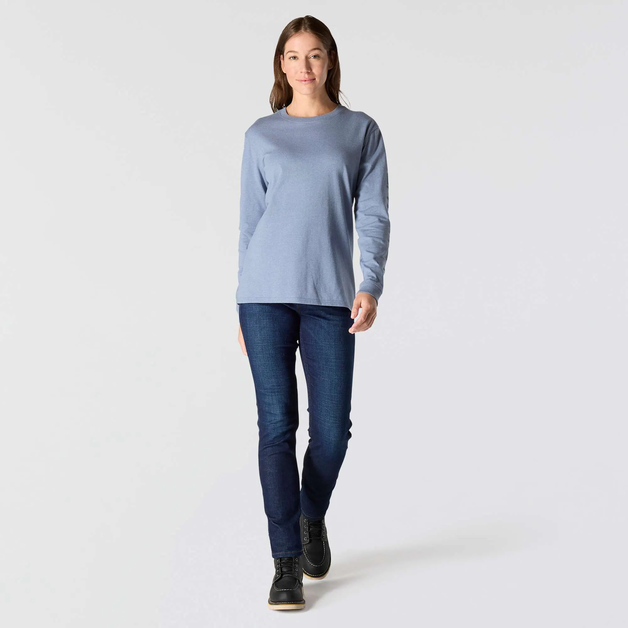 Women's Loose Fit Heavyweight Long-Sleeve Logo Sleeve Graphic T-Shirt