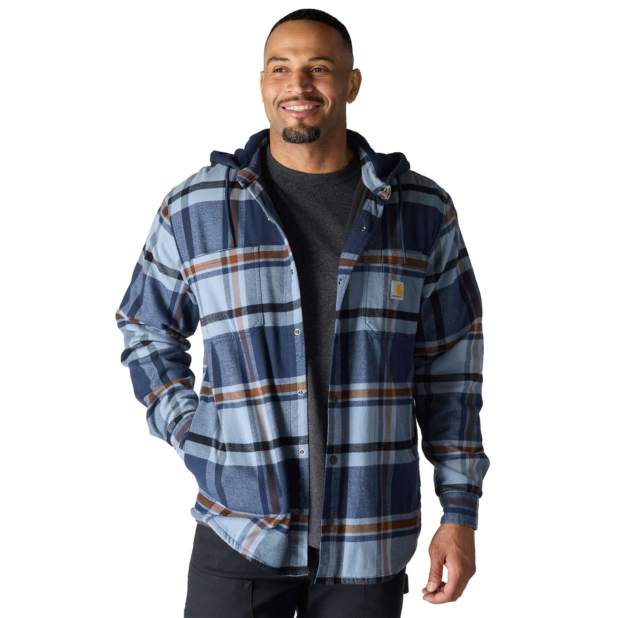 Rugged Flex® Relaxed Fit Flannel Fleece Lined Hooded Shirt Jac