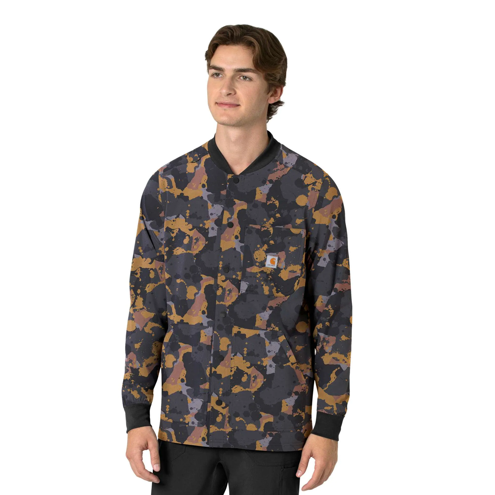 Print Scrub Shirt Jacket