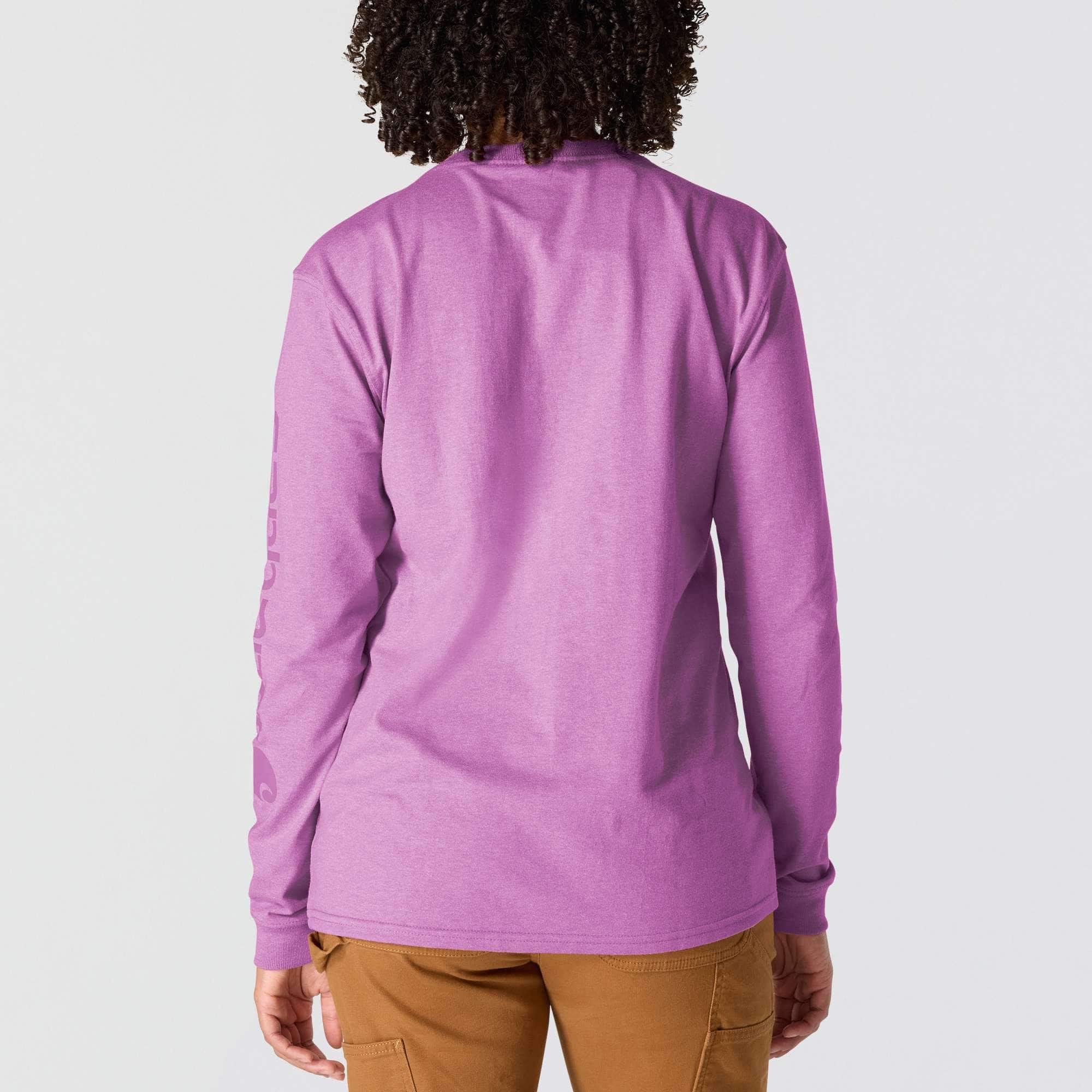 Women's Loose Fit Heavyweight Long-Sleeve Logo Sleeve Graphic T-Shirt