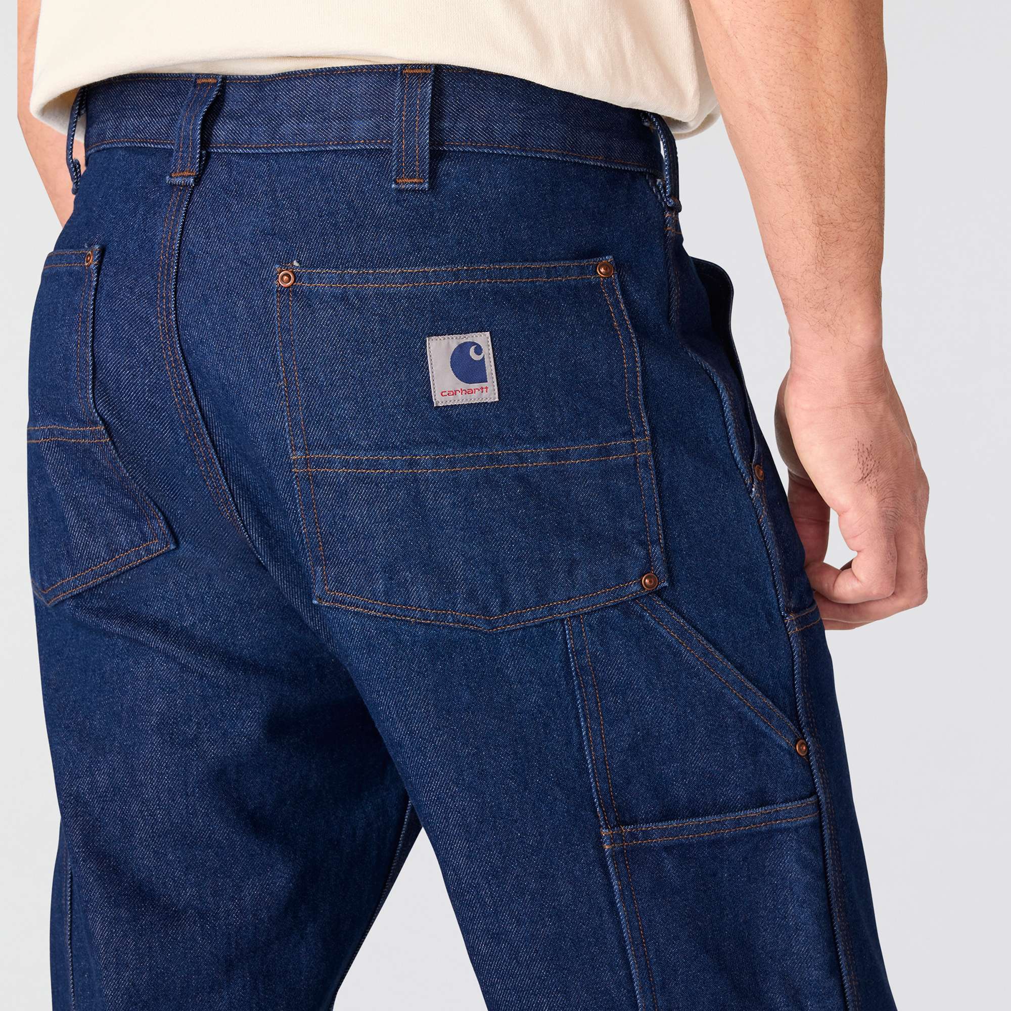 Crafted Series Loose Straight Double-Front Denim Dungaree