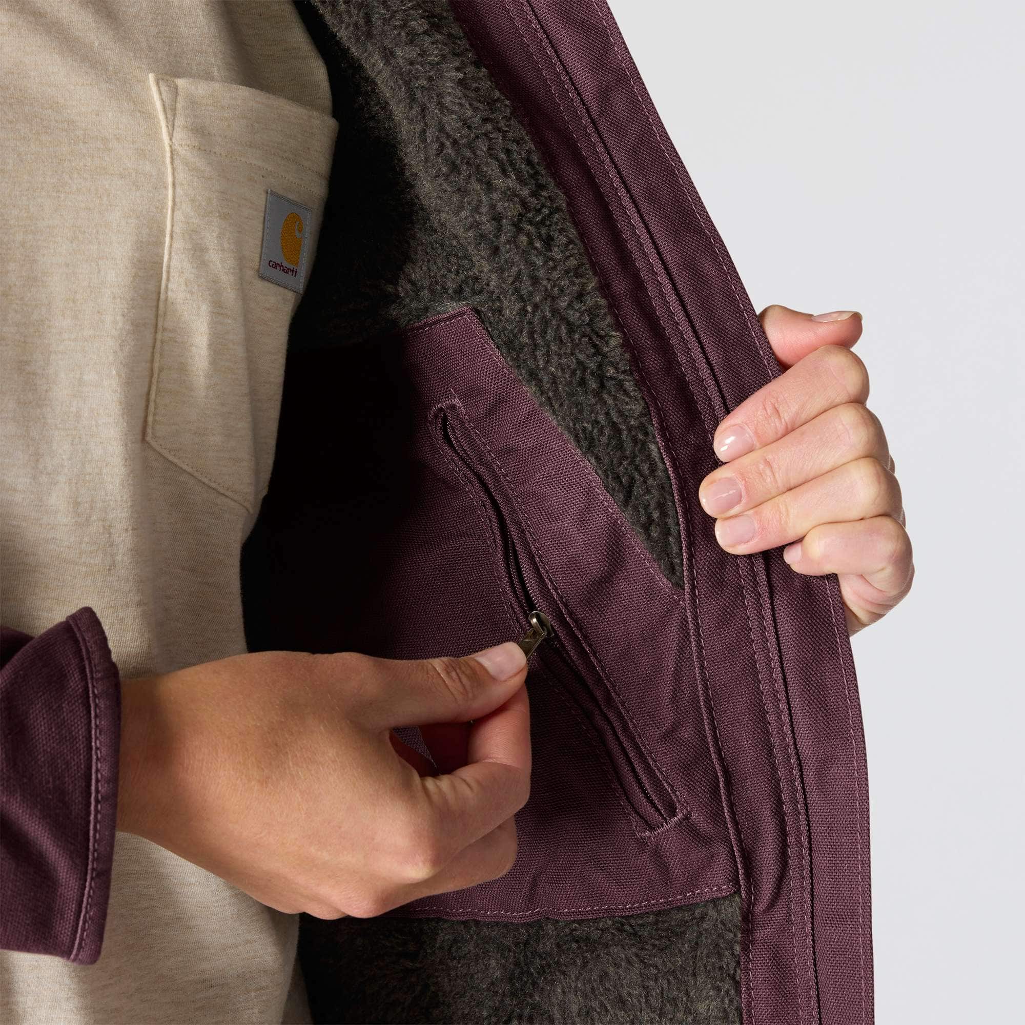 Women's Sherpa Lined Jacket - Loose Fit - Washed Duck - 3 Warmest Rating