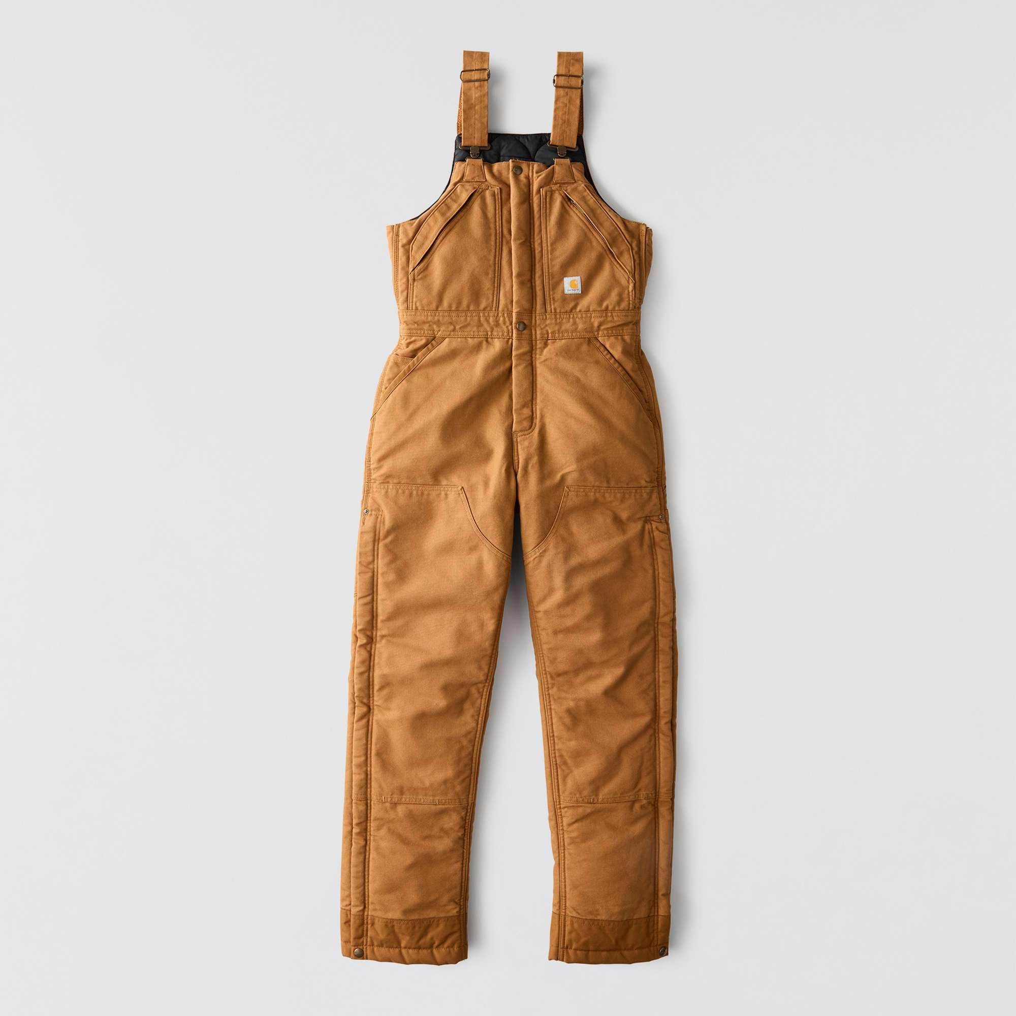 Women's Insulated Bib Overalls - Loose Fit - Washed Duck - 4 Extreme Warmth