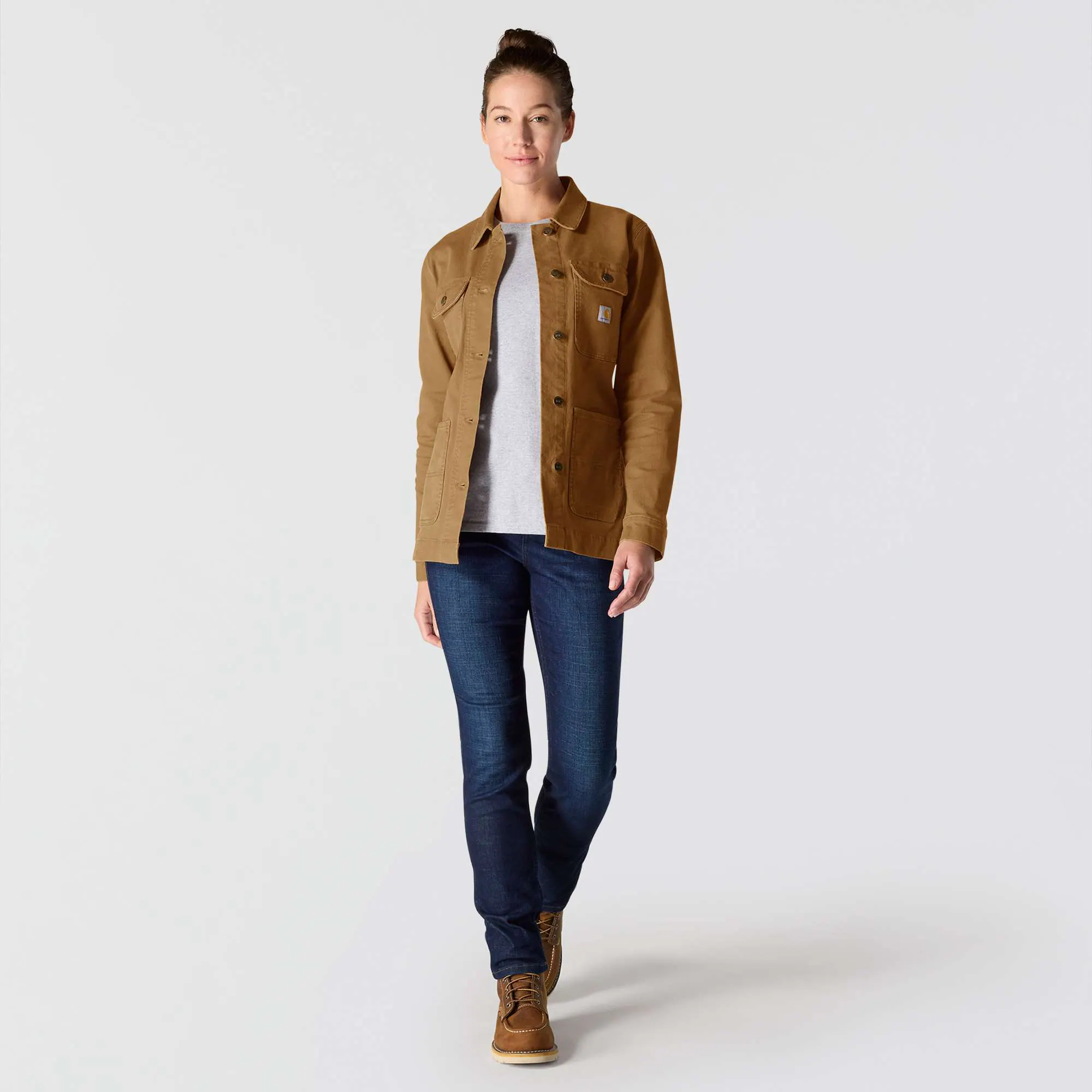 Women's Rugged Flex® Loose Fit Canvas Chore Coat - 1 Warm Rating