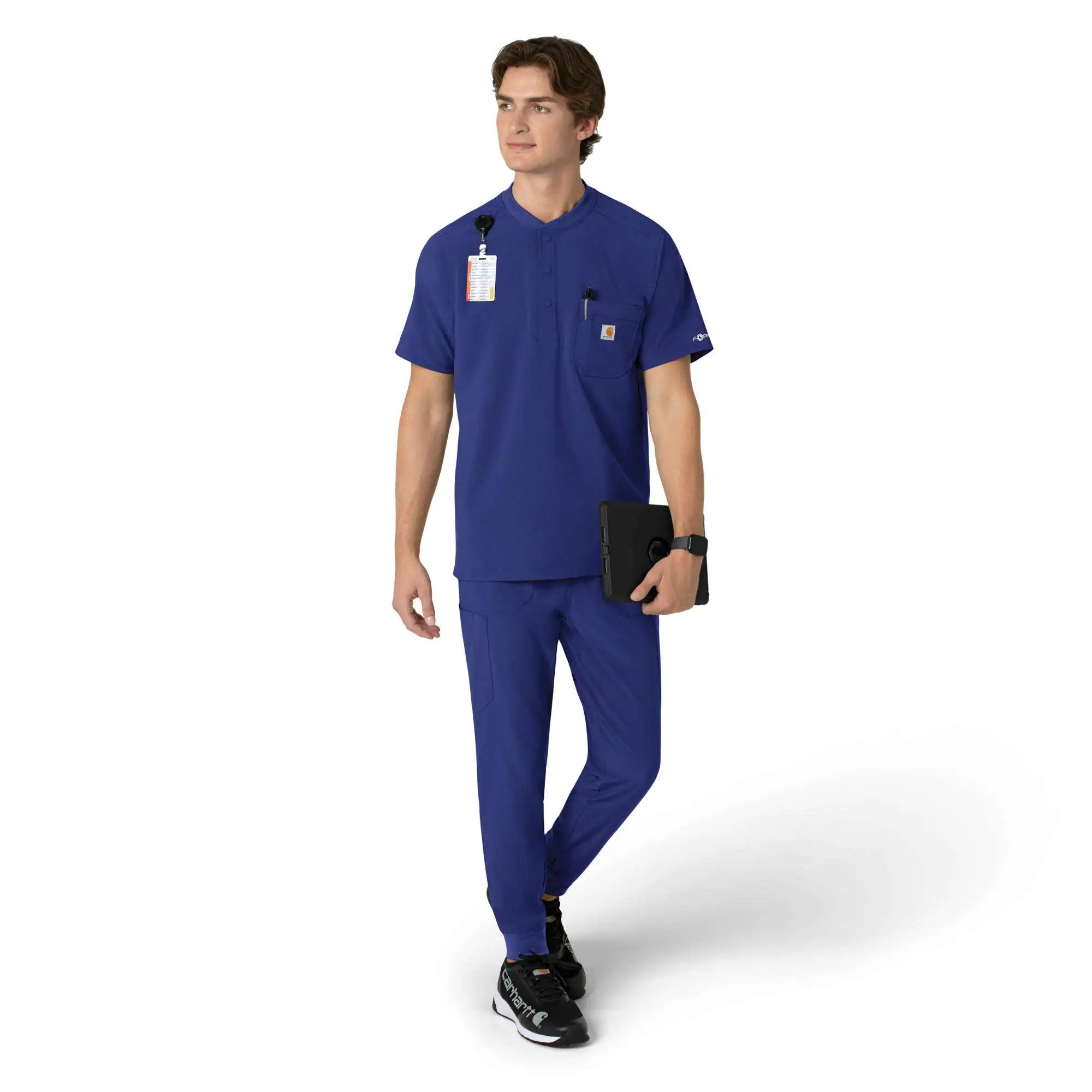 Force Cross-Flex Men's Henley Scrub Top