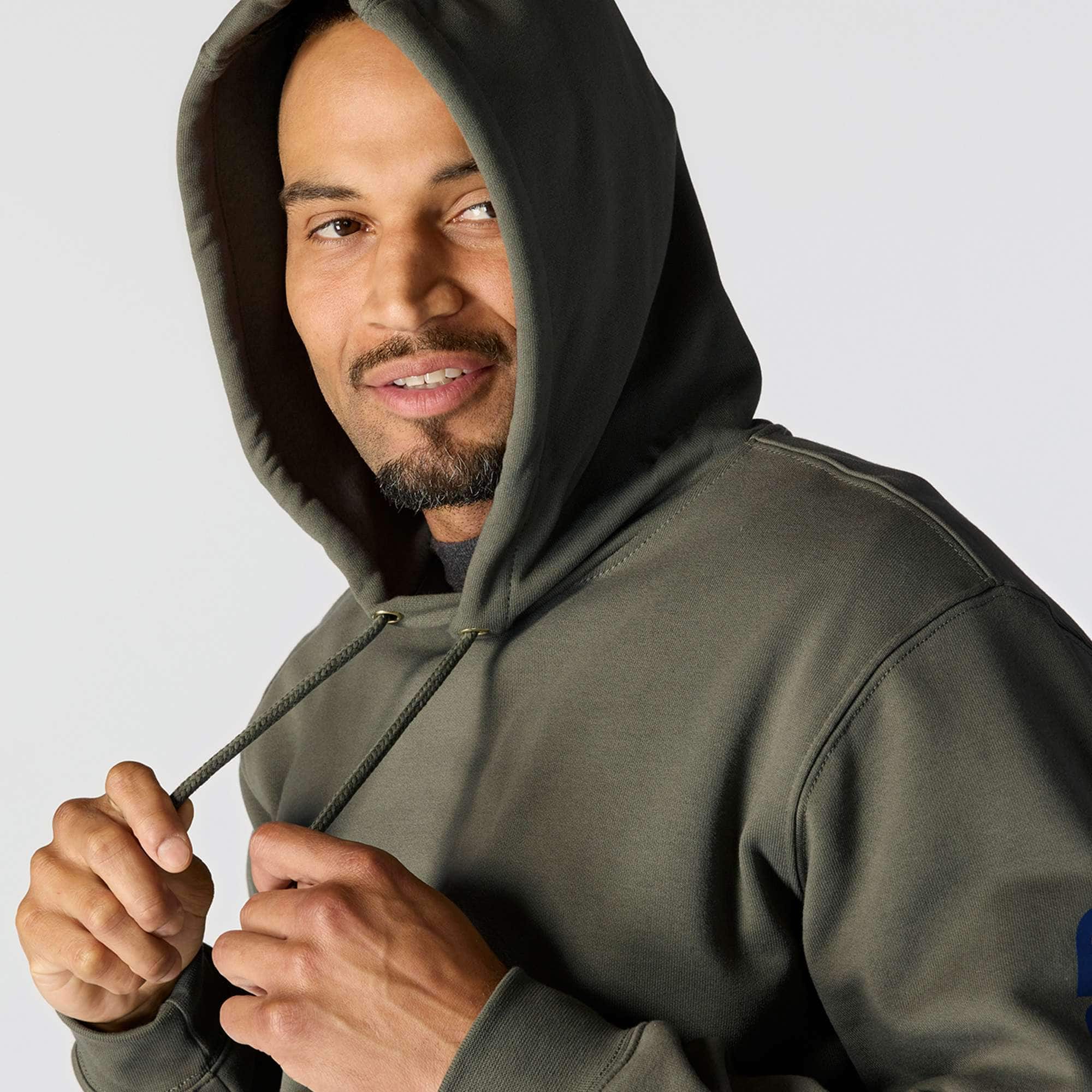 Loose Fit Midweight Logo Sleeve Graphic Hoodie