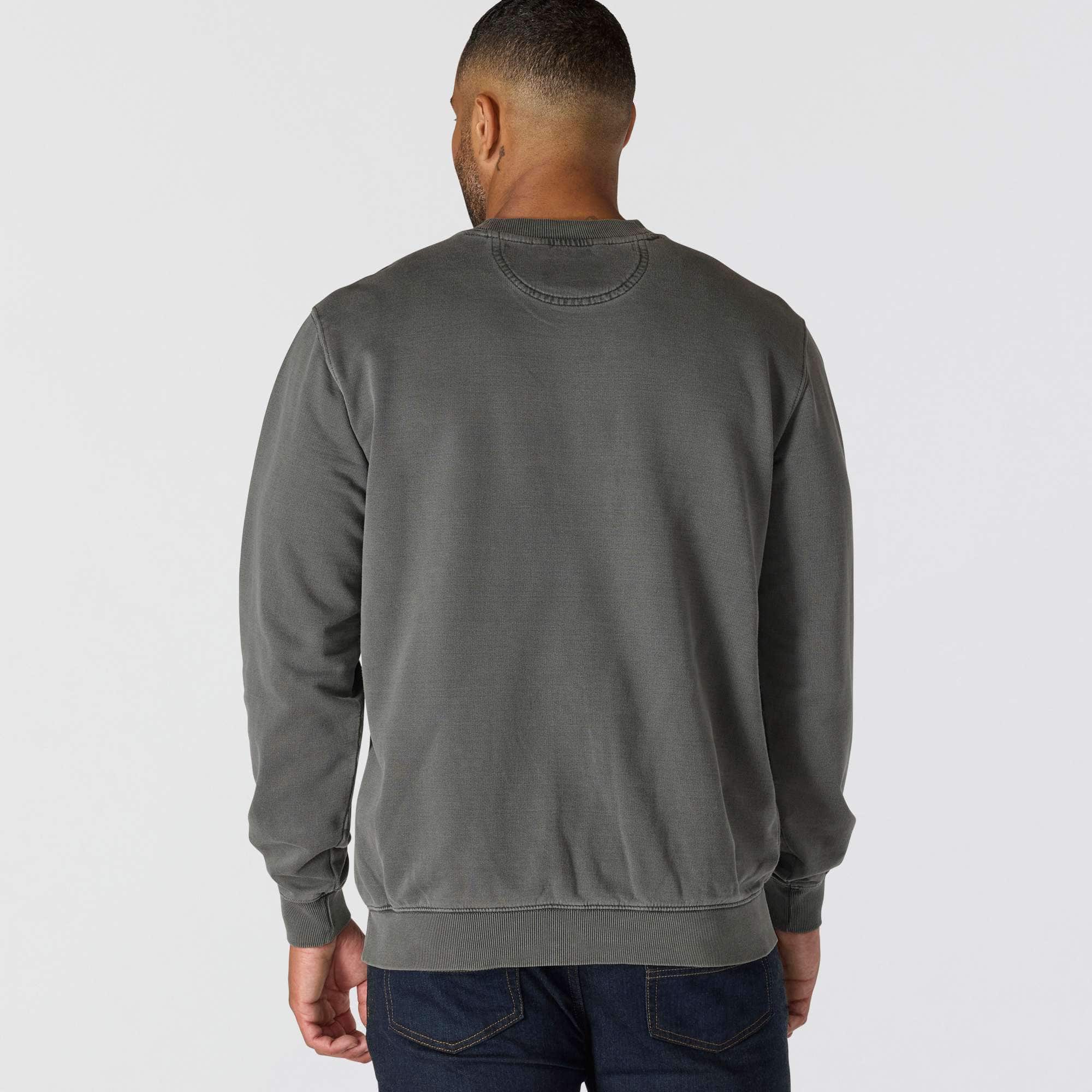 Relaxed Fit Midweight Garment Dye French Terry Crewneck Pocket Sweatshirt