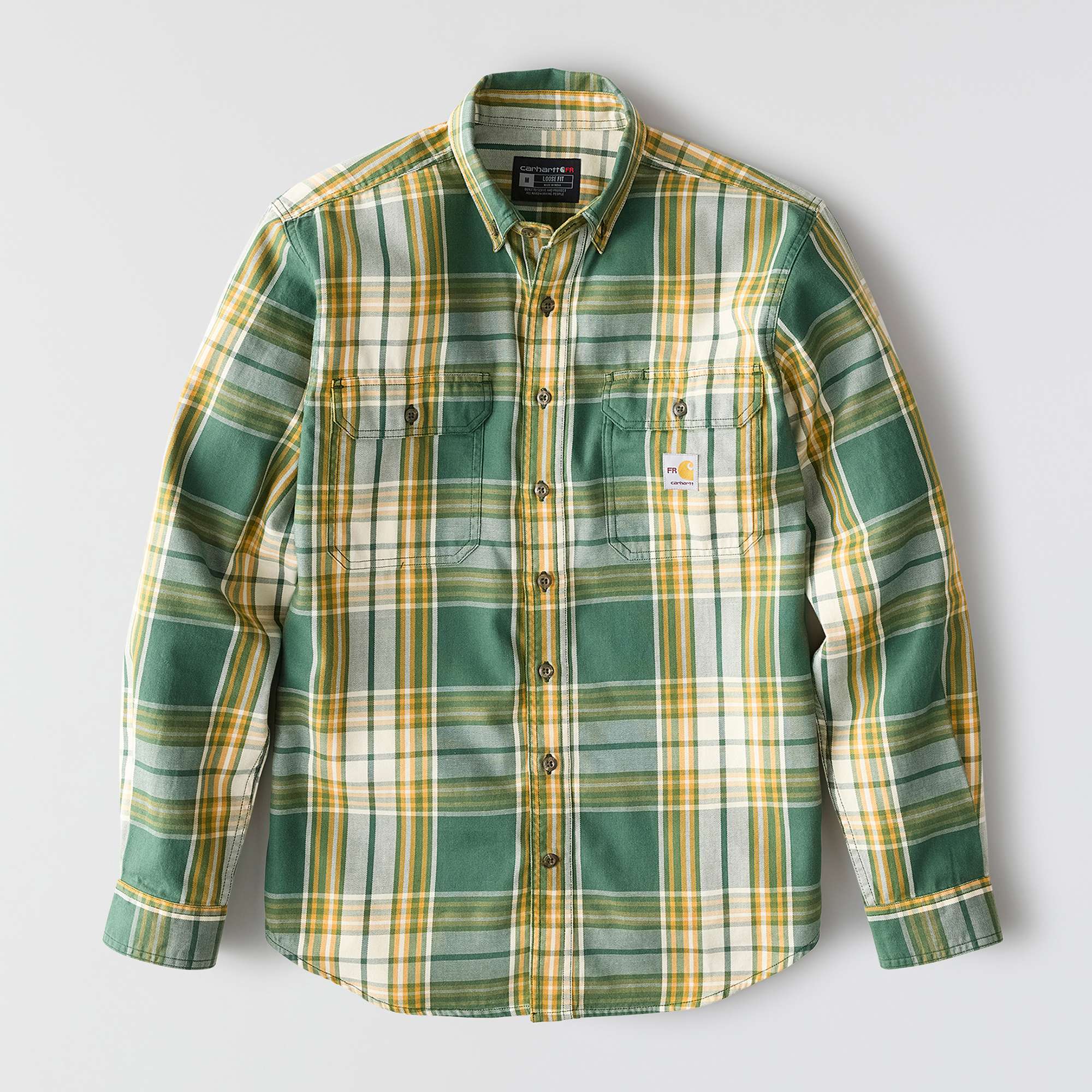 Flame Resistant Force Rugged Flex® Loose Fit Twill Long-Sleeve Plaid Shirt