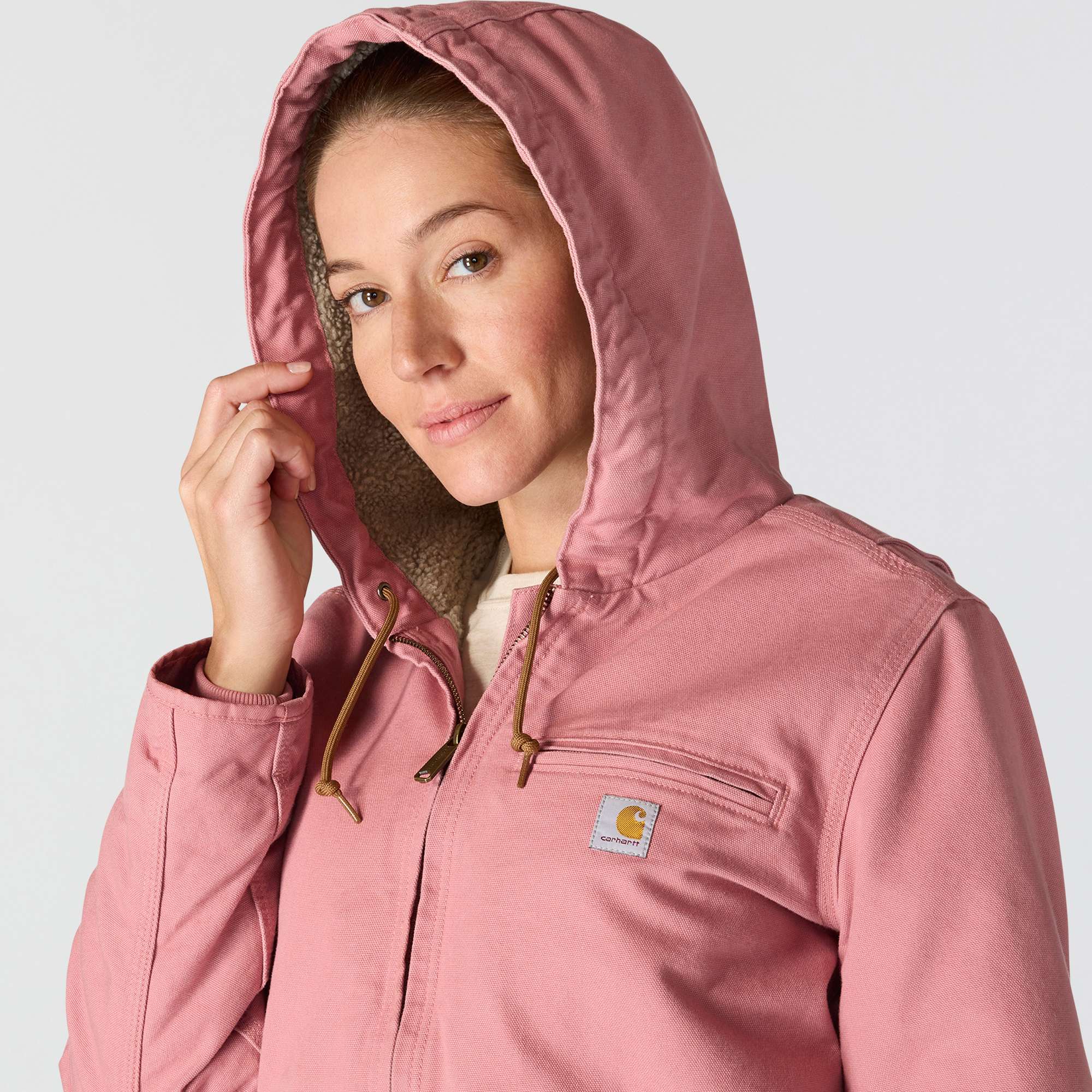 Women's Sherpa Lined Jacket - Loose Fit - Washed Duck - 3 Warmest Rating