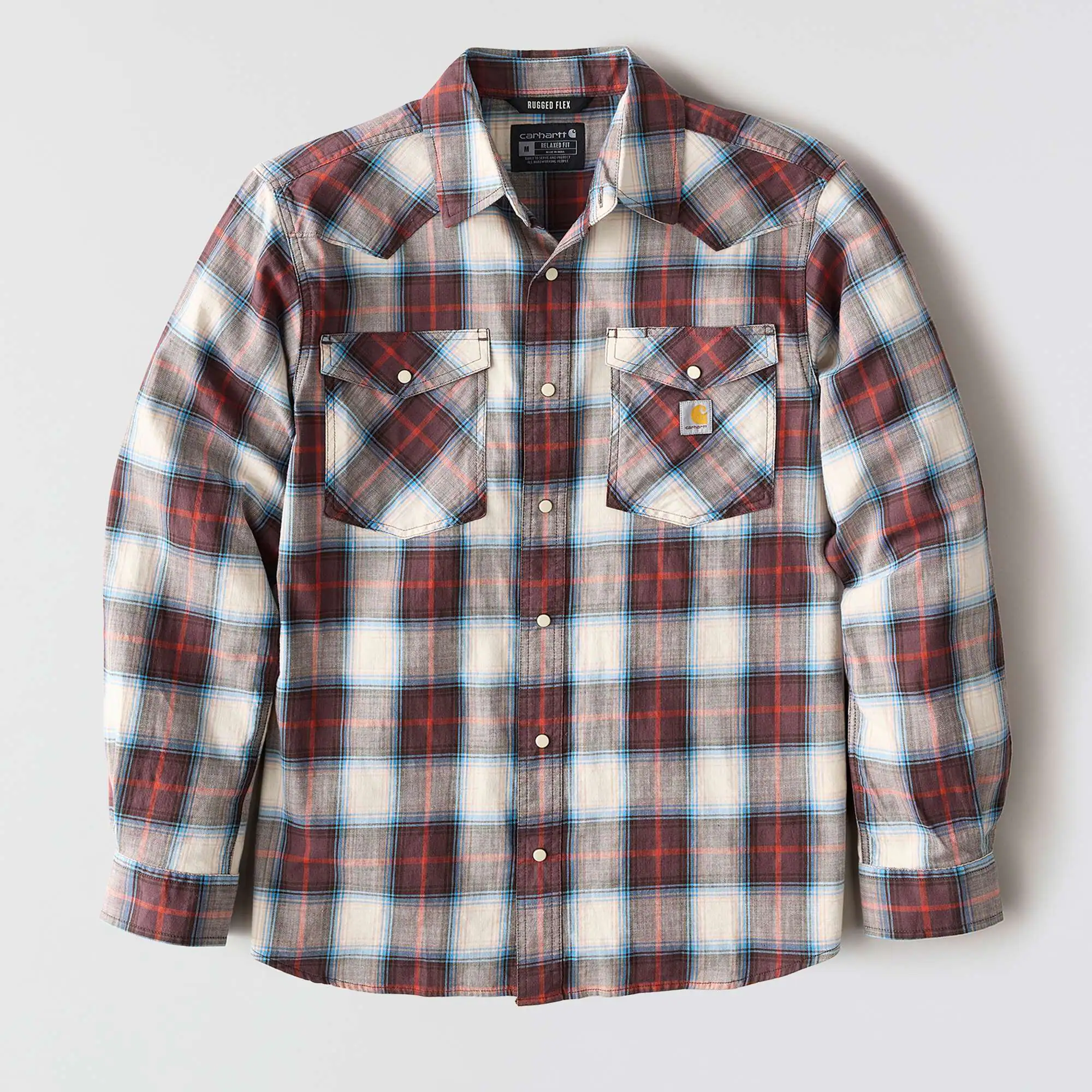 Montana Rugged Flex™ Relaxed Fit Lightweight Long-Sleeve Snap-Front Plaid Shirt