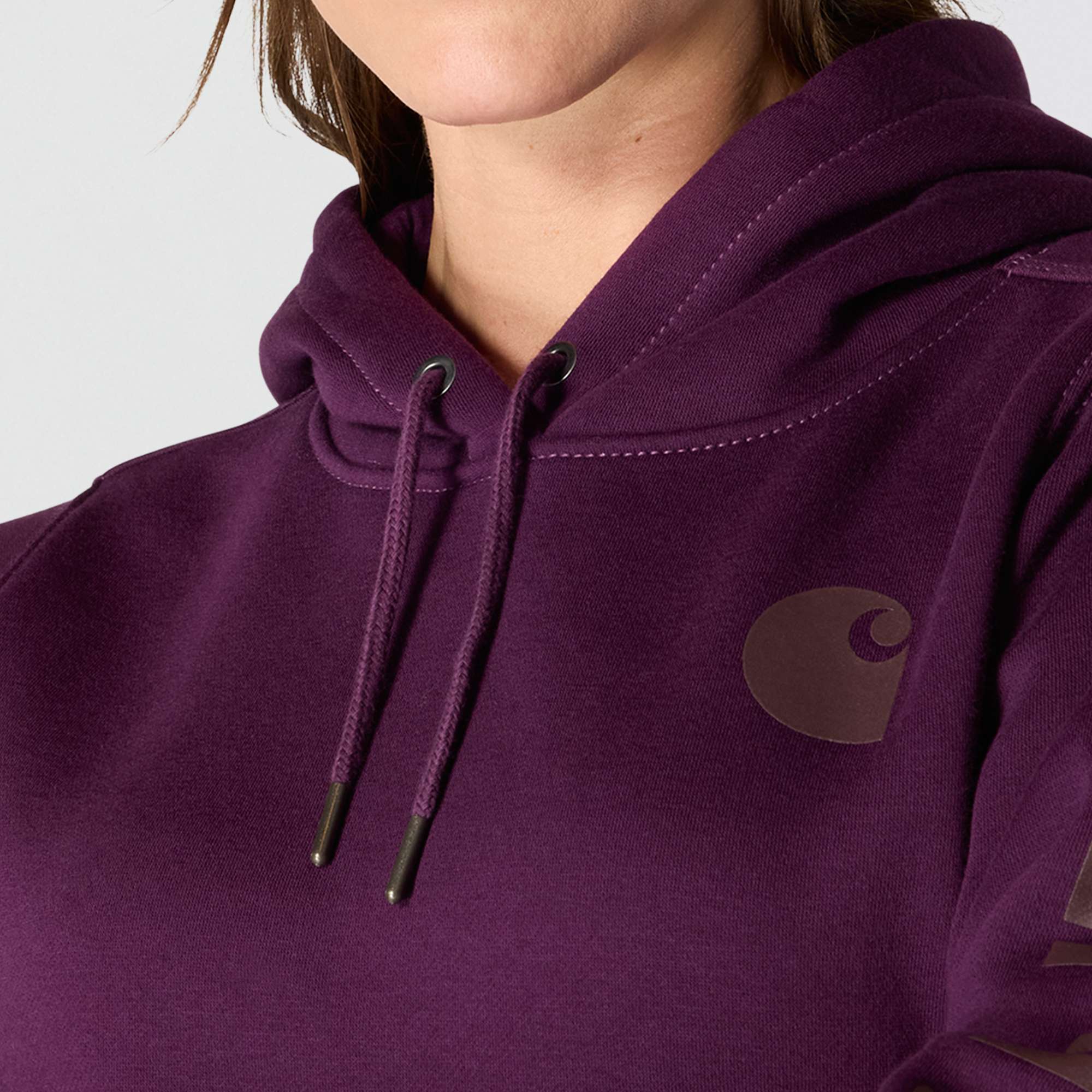 Women's Relaxed Fit Midweight Logo Sleeve Graphic Hoodie