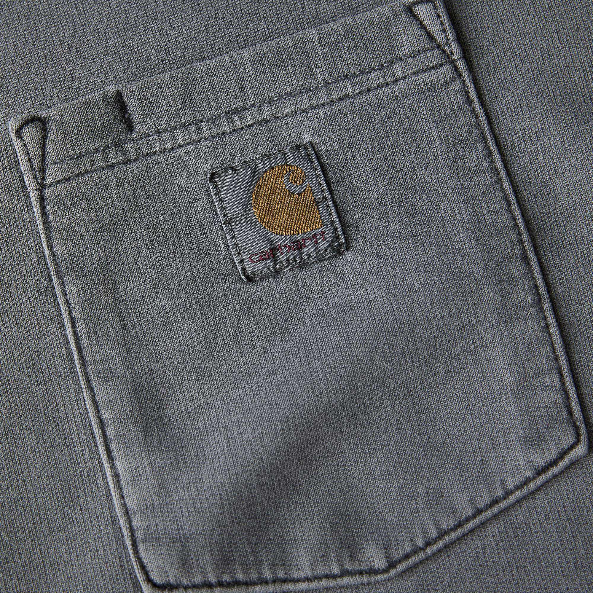 Relaxed Fit Midweight Garment Dye French Terry Crewneck Pocket Sweatshirt