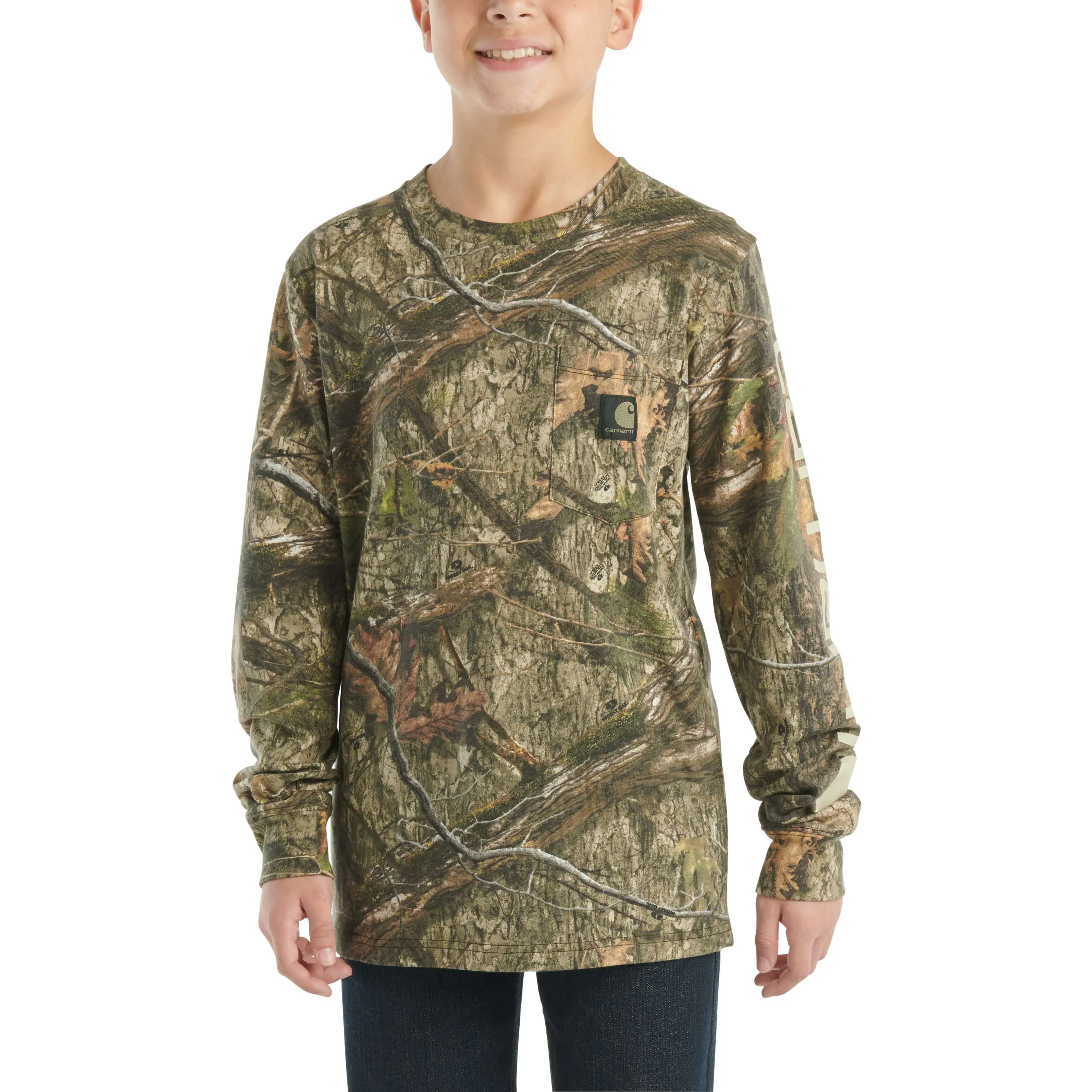 Boys' Long-Sleeve Camo Pocket T-Shirt (Toddler/Child/Youth)