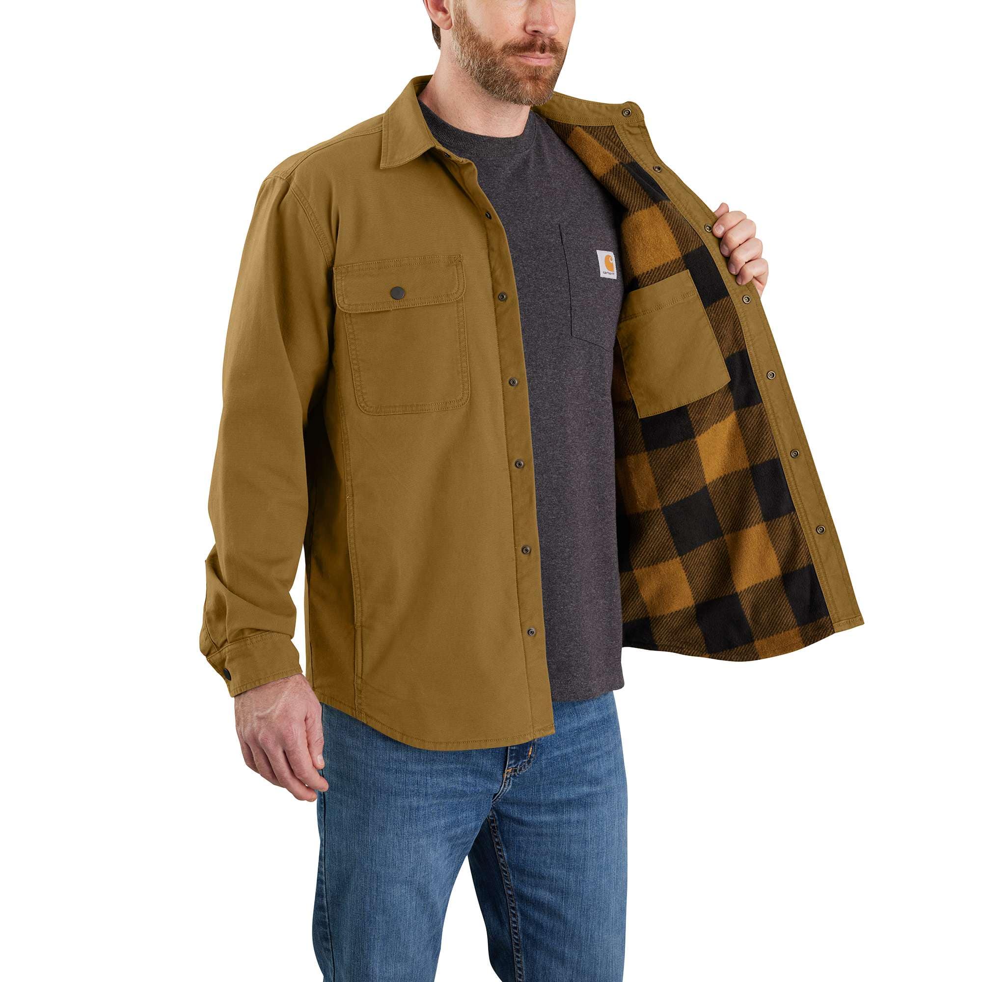 Rugged Flex® Relaxed Fit Canvas Fleece-Lined Shirt Jac