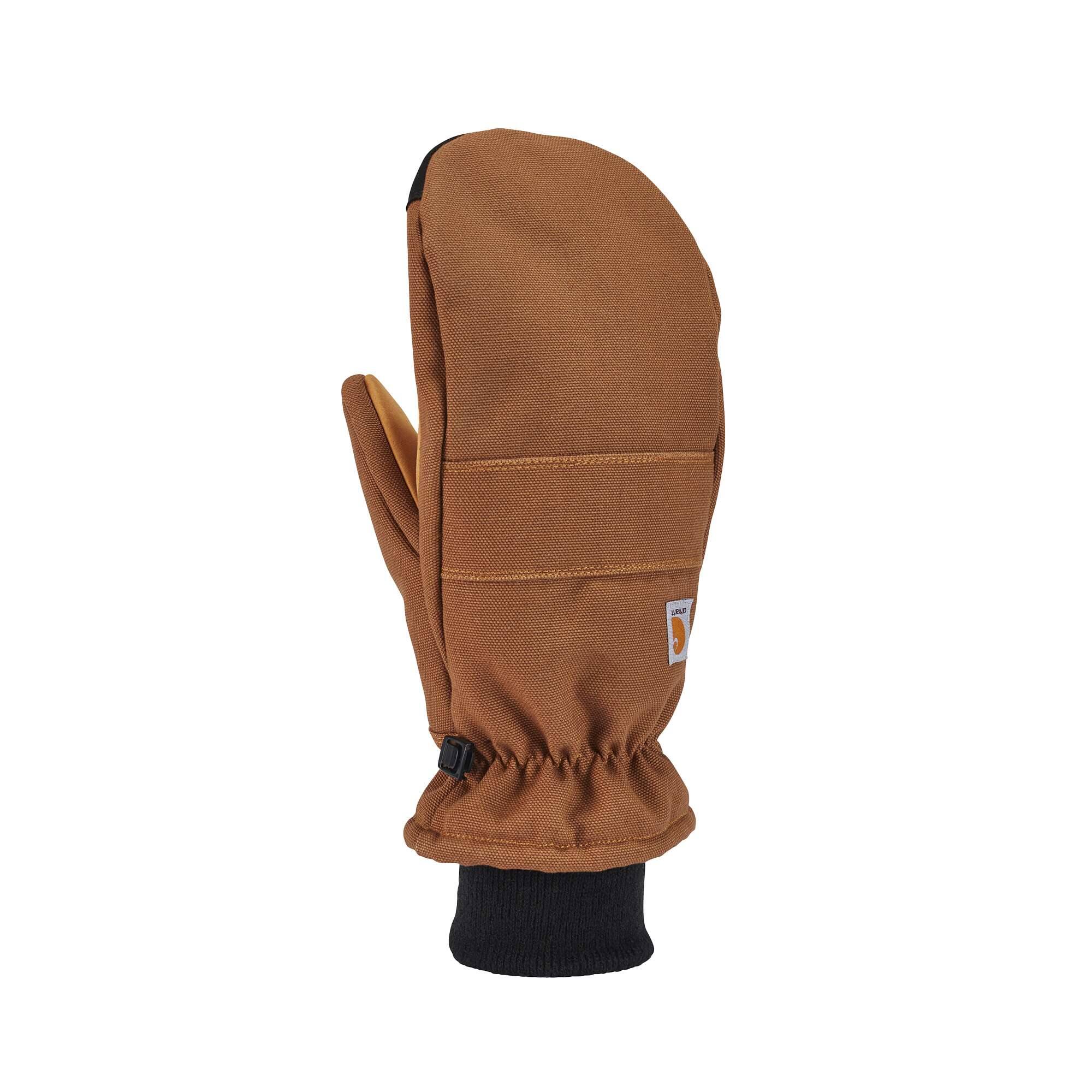 Women's Insulated Duck Synthetic Leather Knit Cuff Mitt
