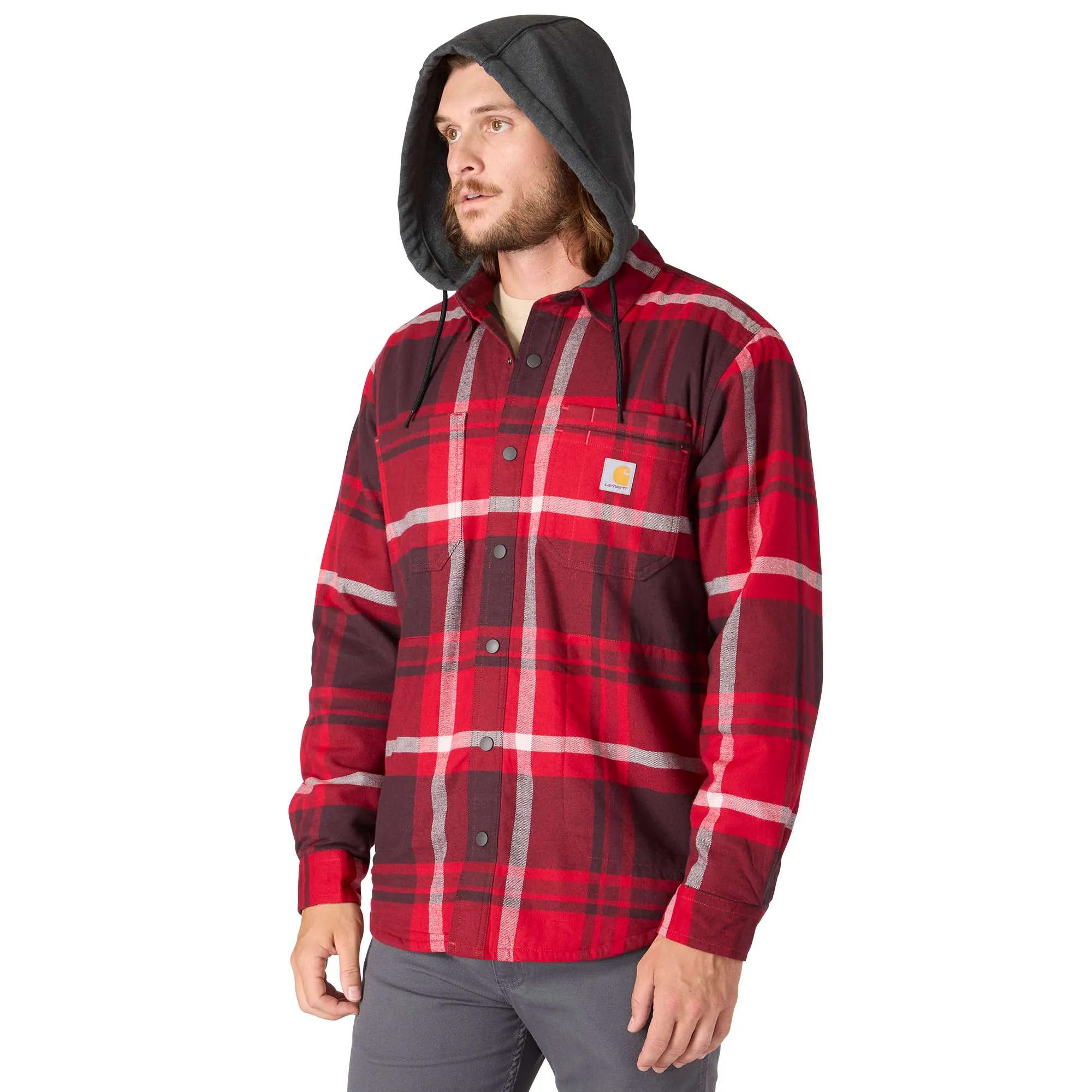 Rugged Flex® Relaxed Fit Flannel Fleece Lined Hooded Shirt Jac