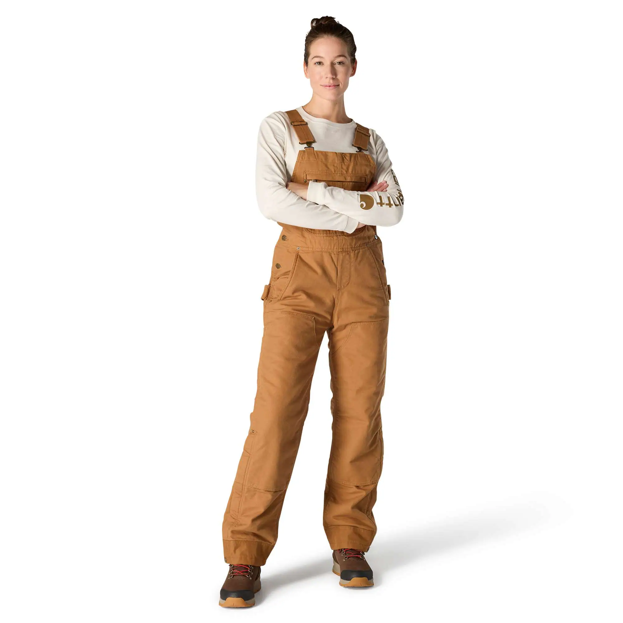 Women's Insulated Bibs - Relaxed Fit - Washed Duck - 3 Warmest Rating