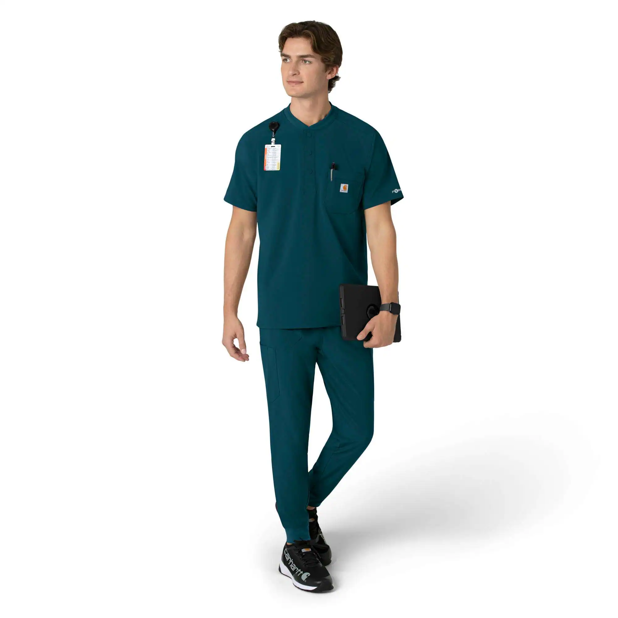 Force Cross-Flex Men's Henley Scrub Top