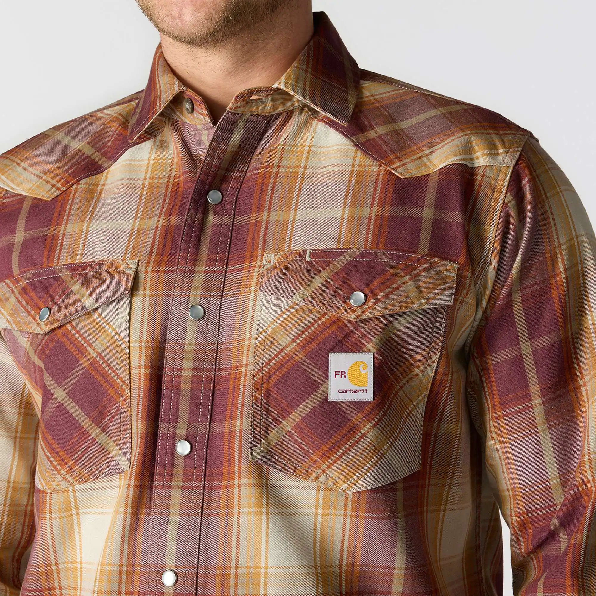 Flame Resistant Montana Relaxed Fit Midweight Twill Snap Front Plaid Shirt
