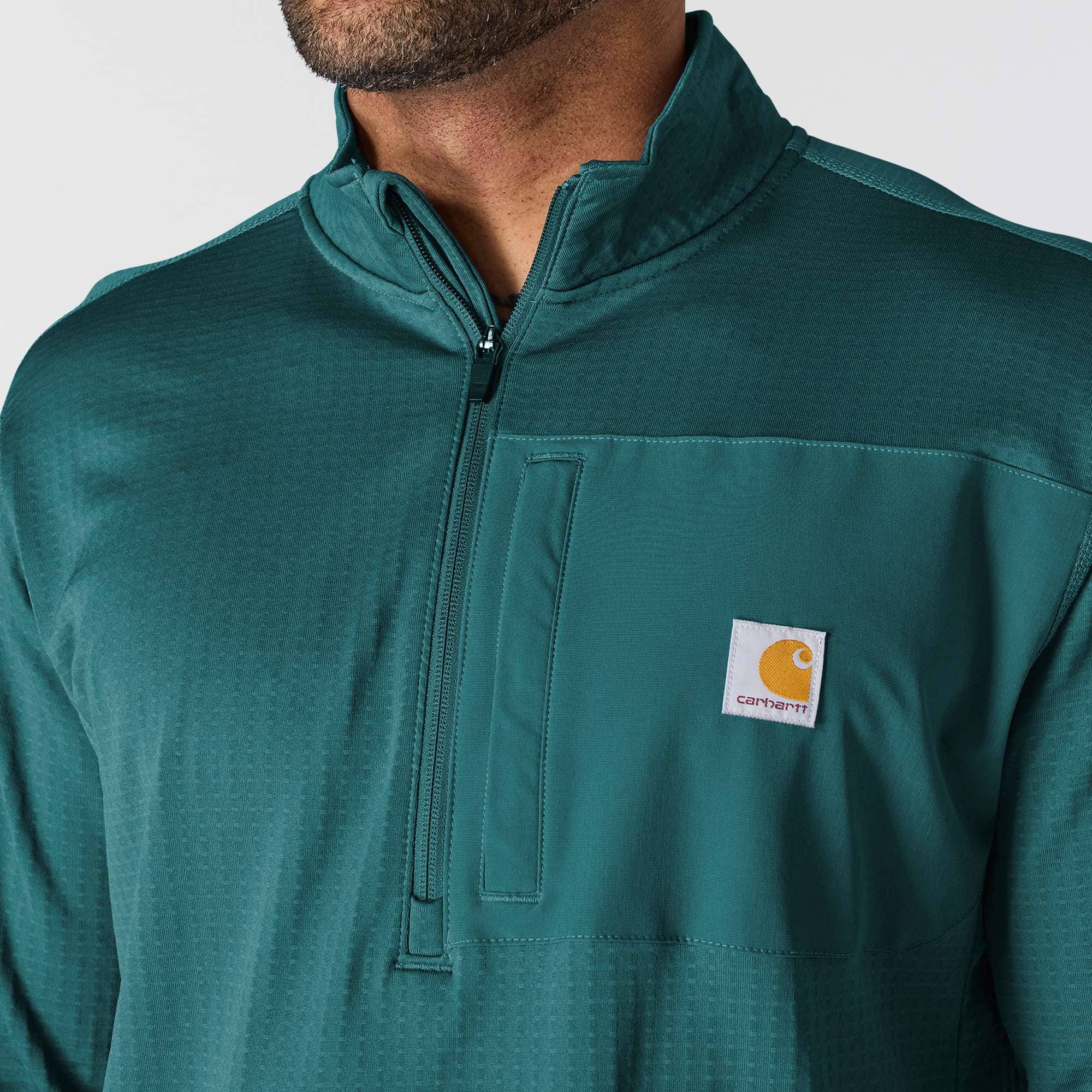 Carhartt Force® Relaxed Fit Mock Neck Half-Zip Fleece-Lined Shirt