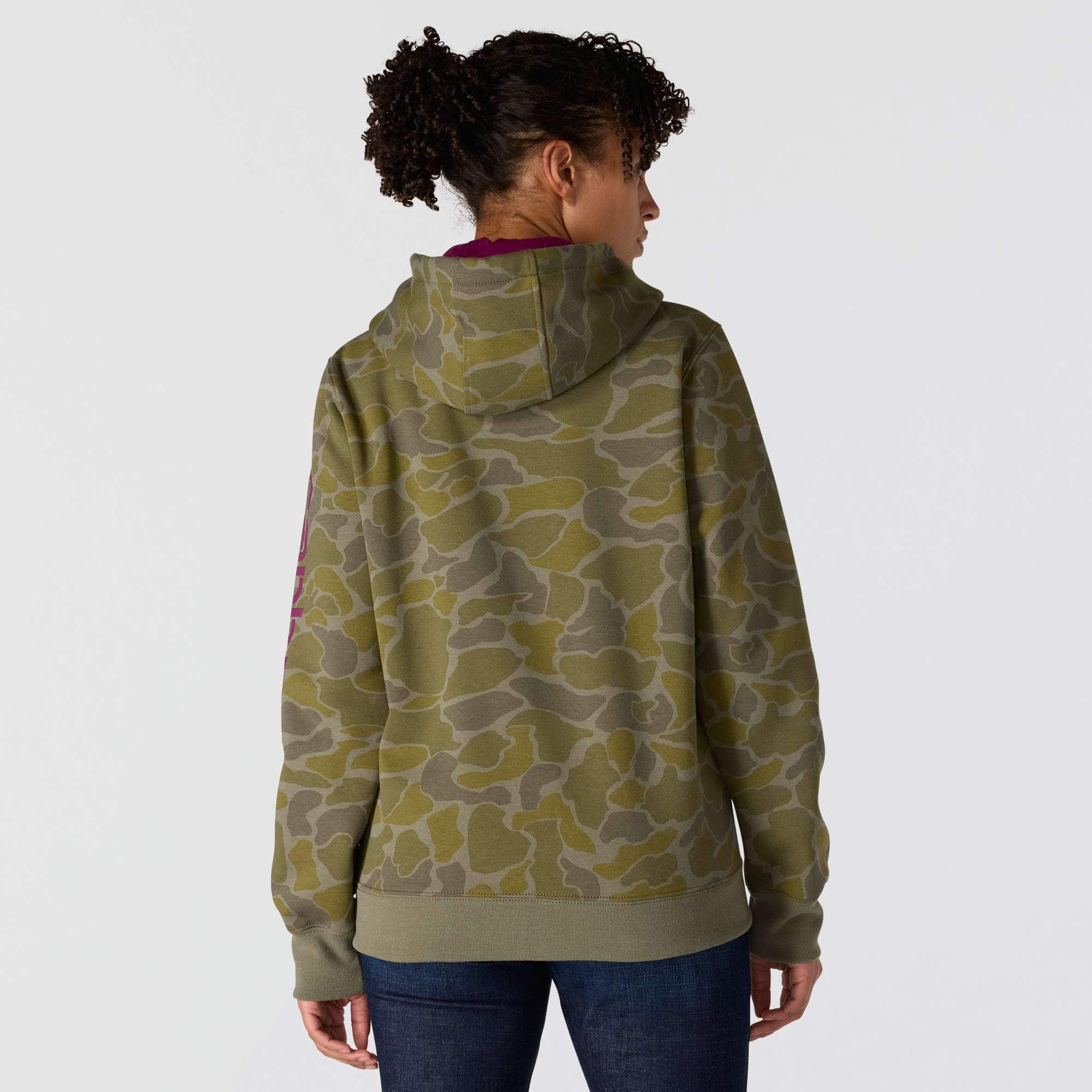 Women's Relaxed Fit Midweight Logo Sleeve Graphic Printed Sweatshirt