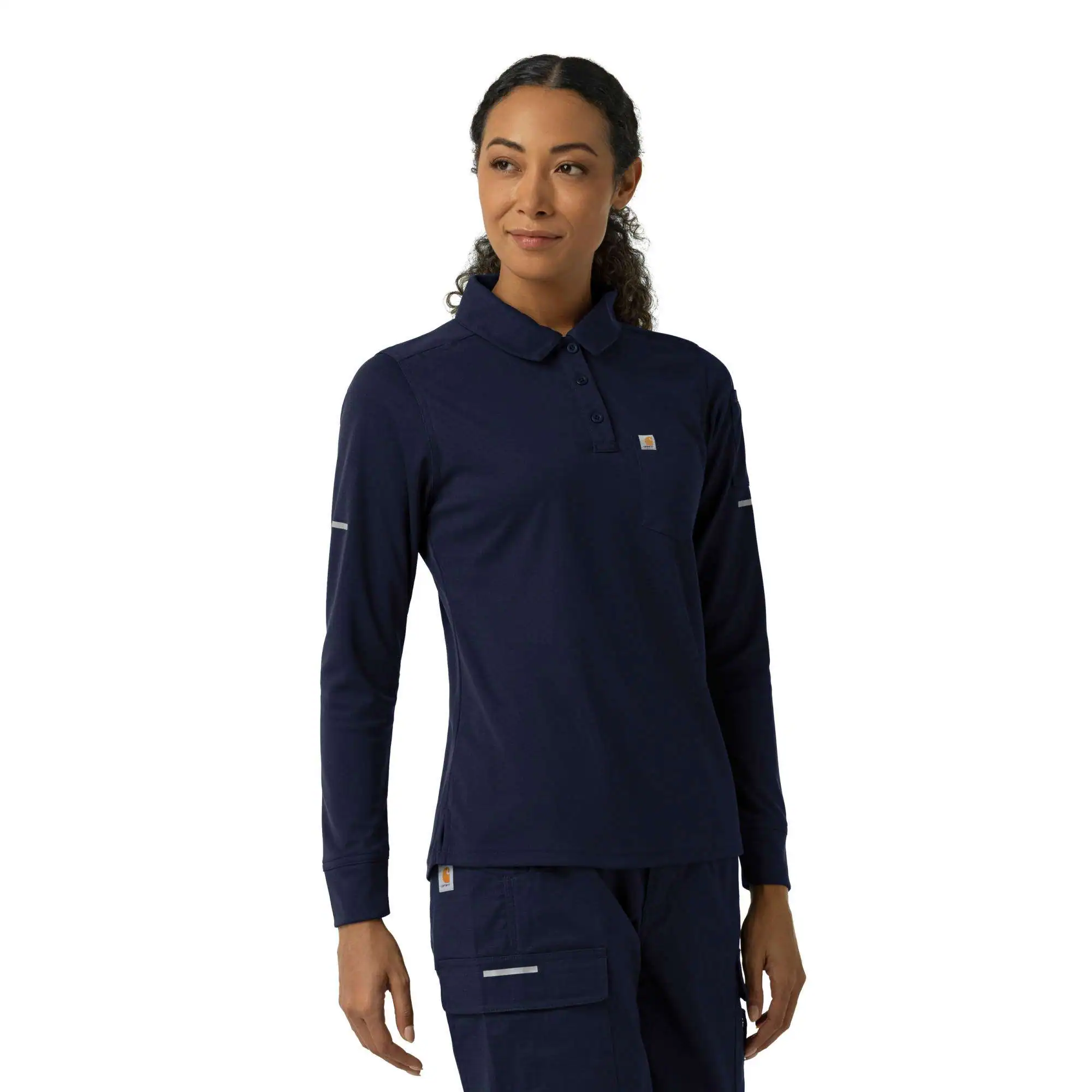 Women's Rugged Flex® RSCU Heavyweight Long Sleeve Polo Scrub Top