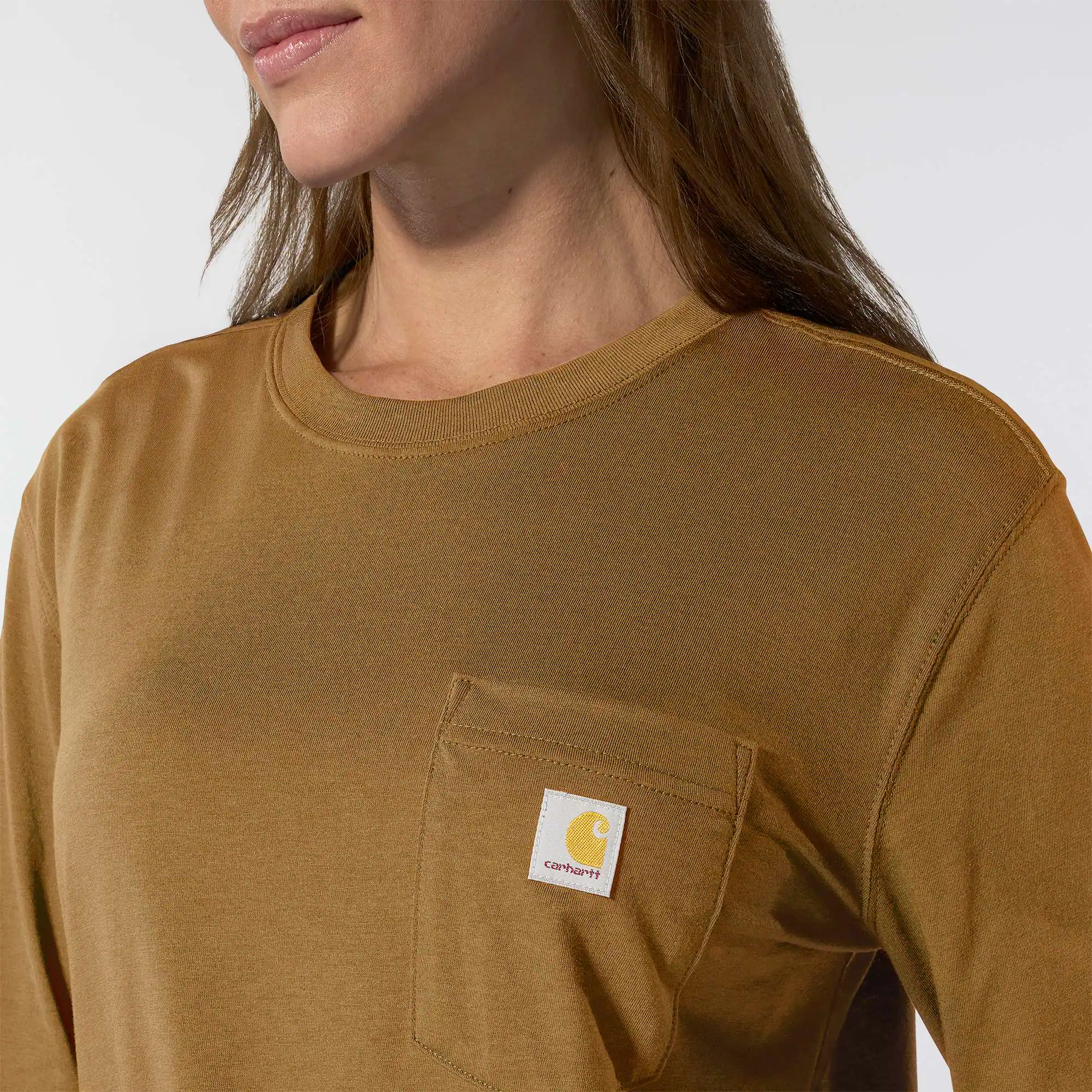 Women's TENCEL™ Fiber Series Loose Fit Long-Sleeve Crewneck Pocket T-Shirt