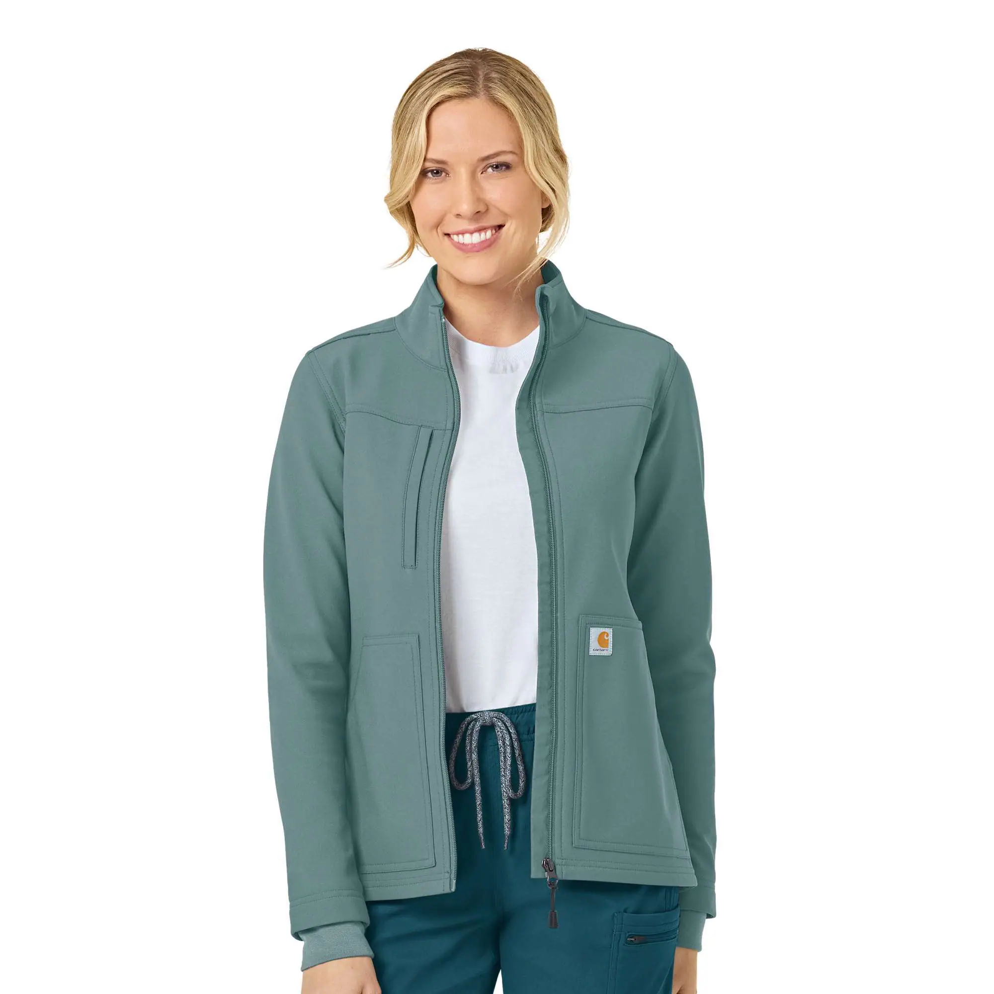 Women's Rugged Flex® Peak Bonded Fleece Scrub Jacket