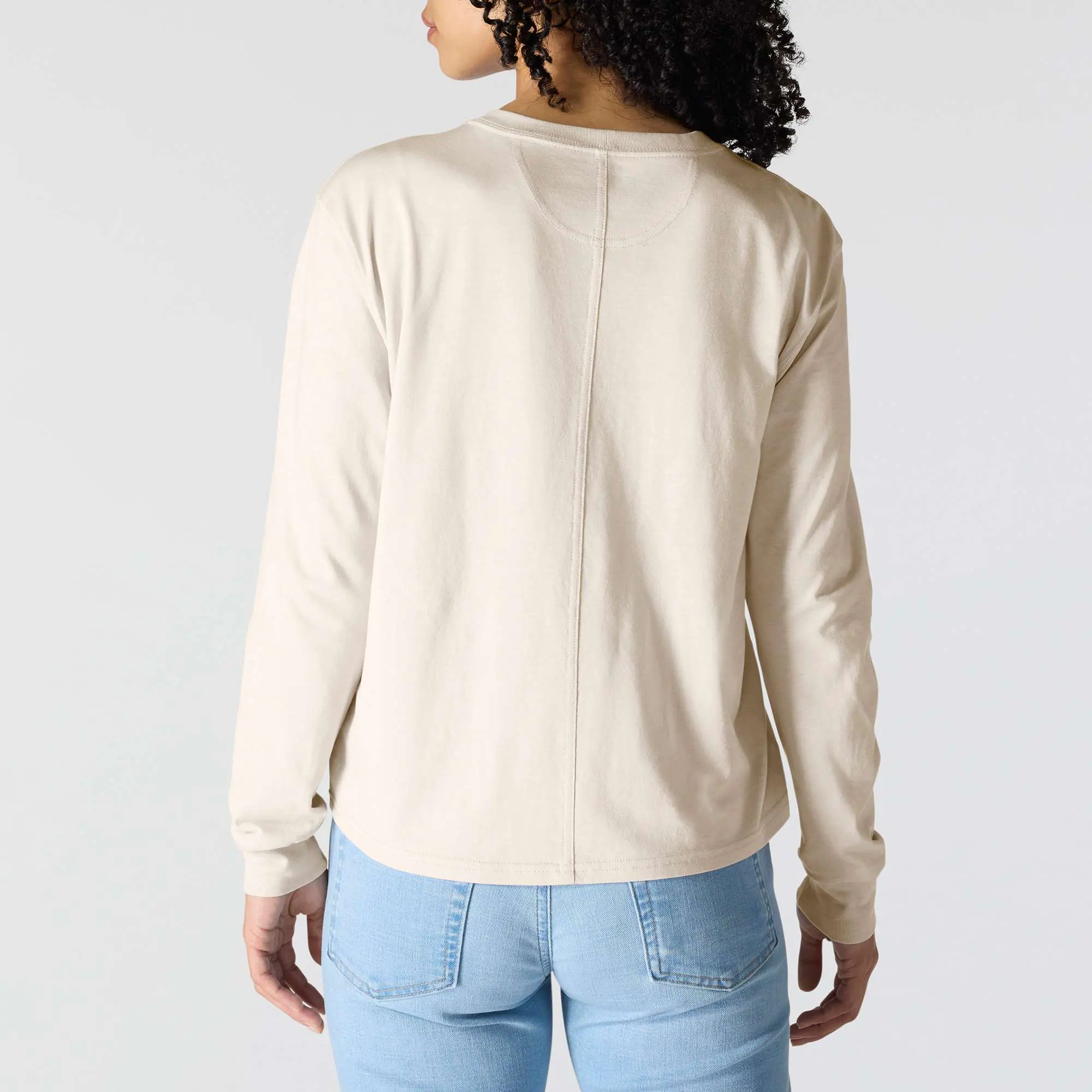 Women's TENCEL™ Fiber Series Loose Fit Long-Sleeve Crewneck Pocket T-Shirt