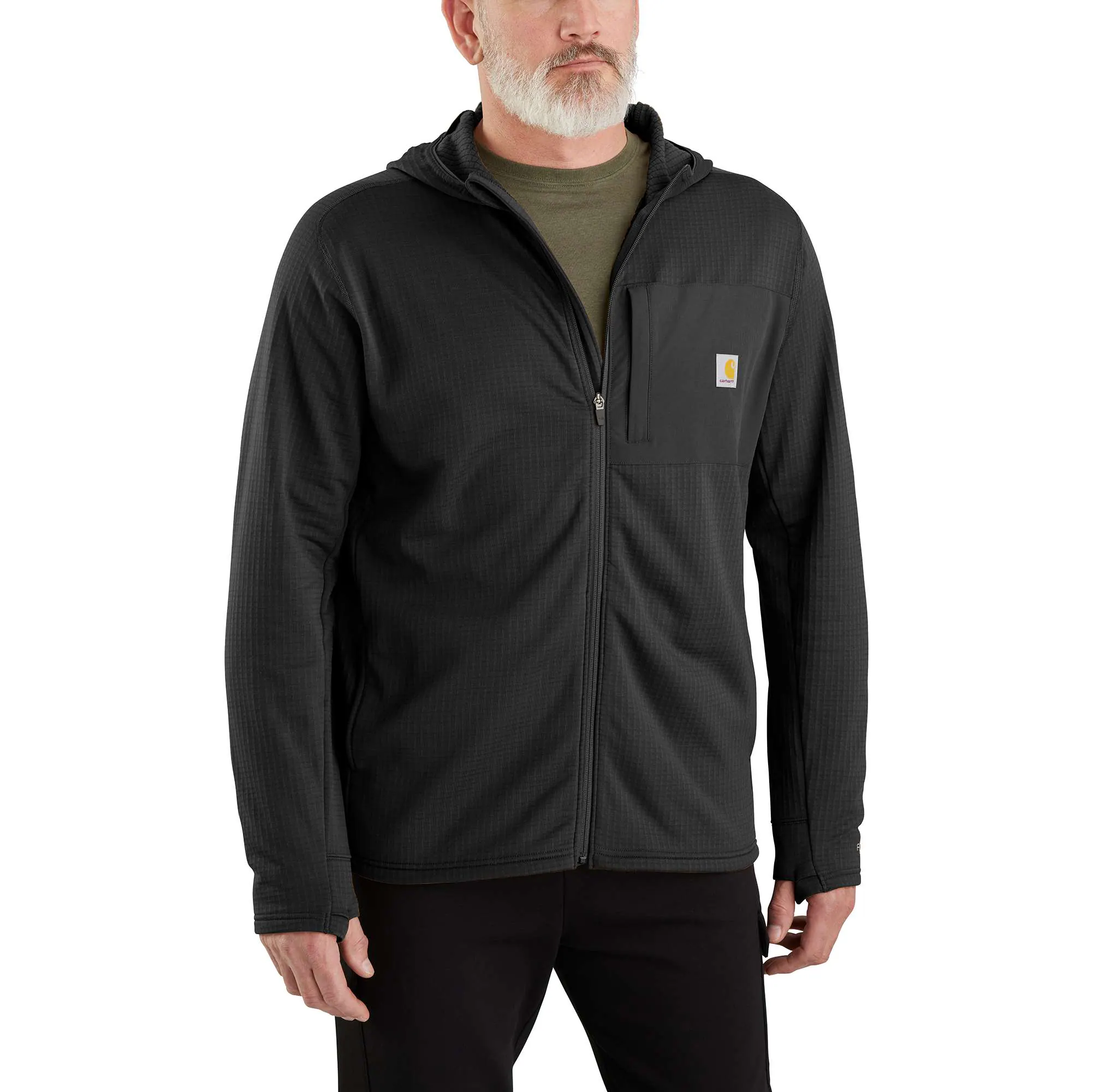 Carhartt Force® Relaxed Fit Full-Zip Long-Sleeve Hooded Fleece-Lined Shirt