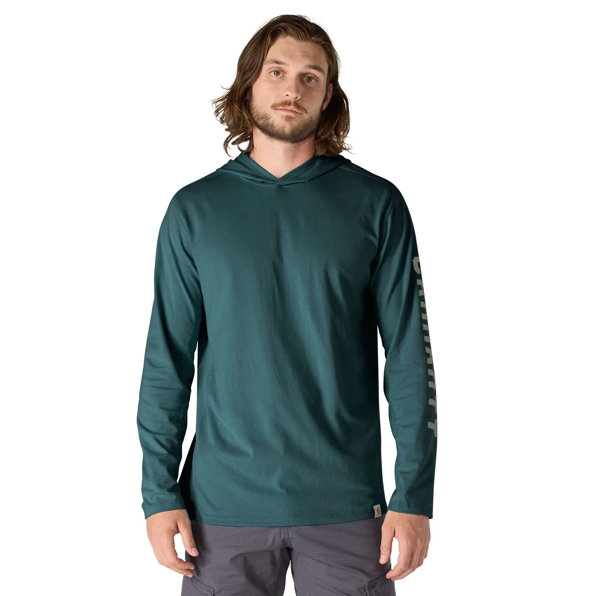 Carhartt Force® Relaxed Fit Long-Sleeve Logo Graphic Hooded T-Shirt