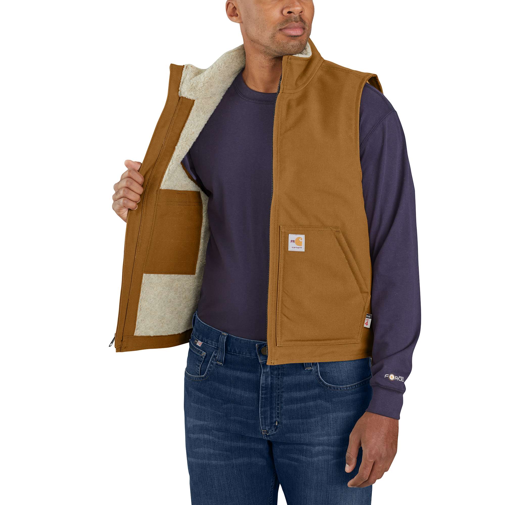Flame-Resistant Duck Sherpa Lined Vest