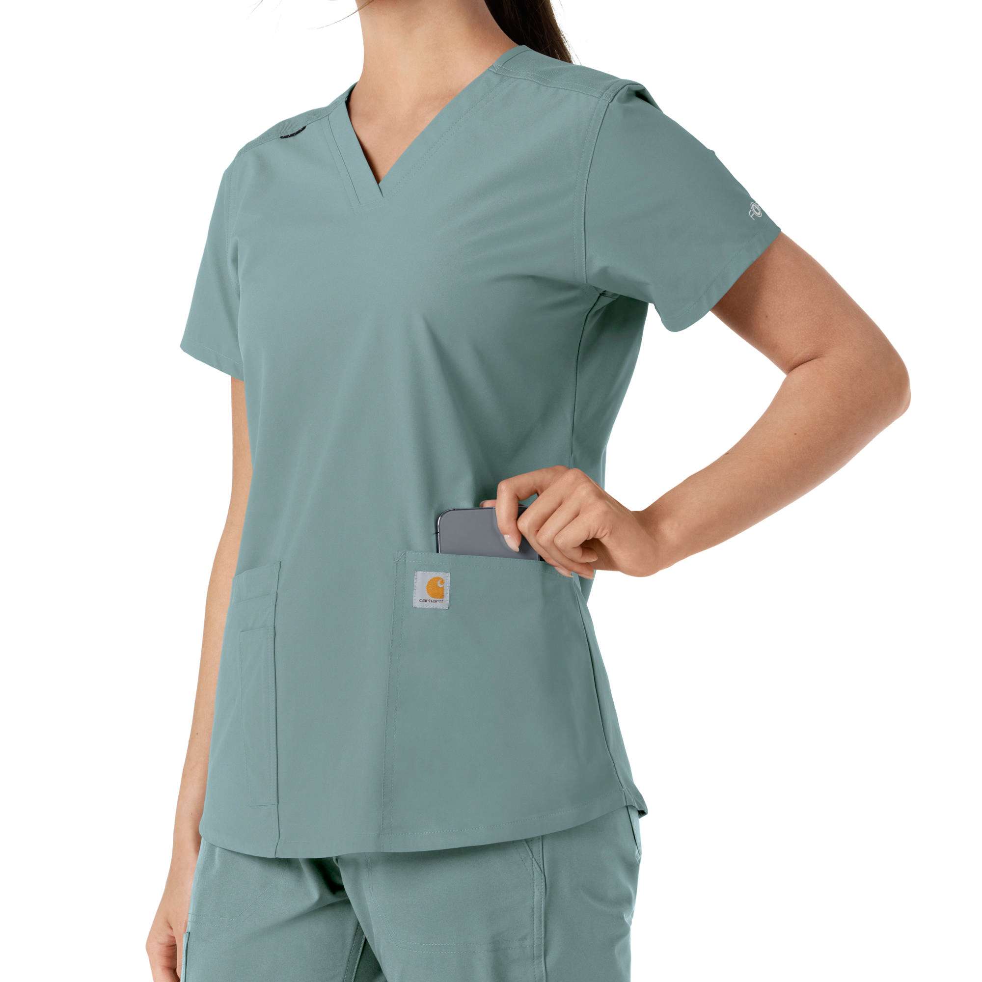 Women's Force Essentials V-Neck Knit Panel Scrub Top
