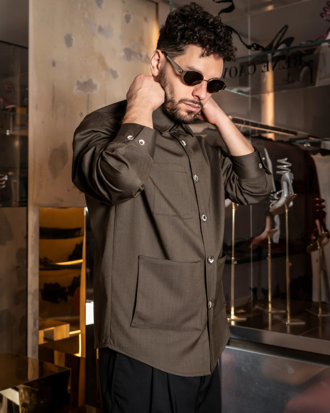 Tobhias wool shirt | Bronze