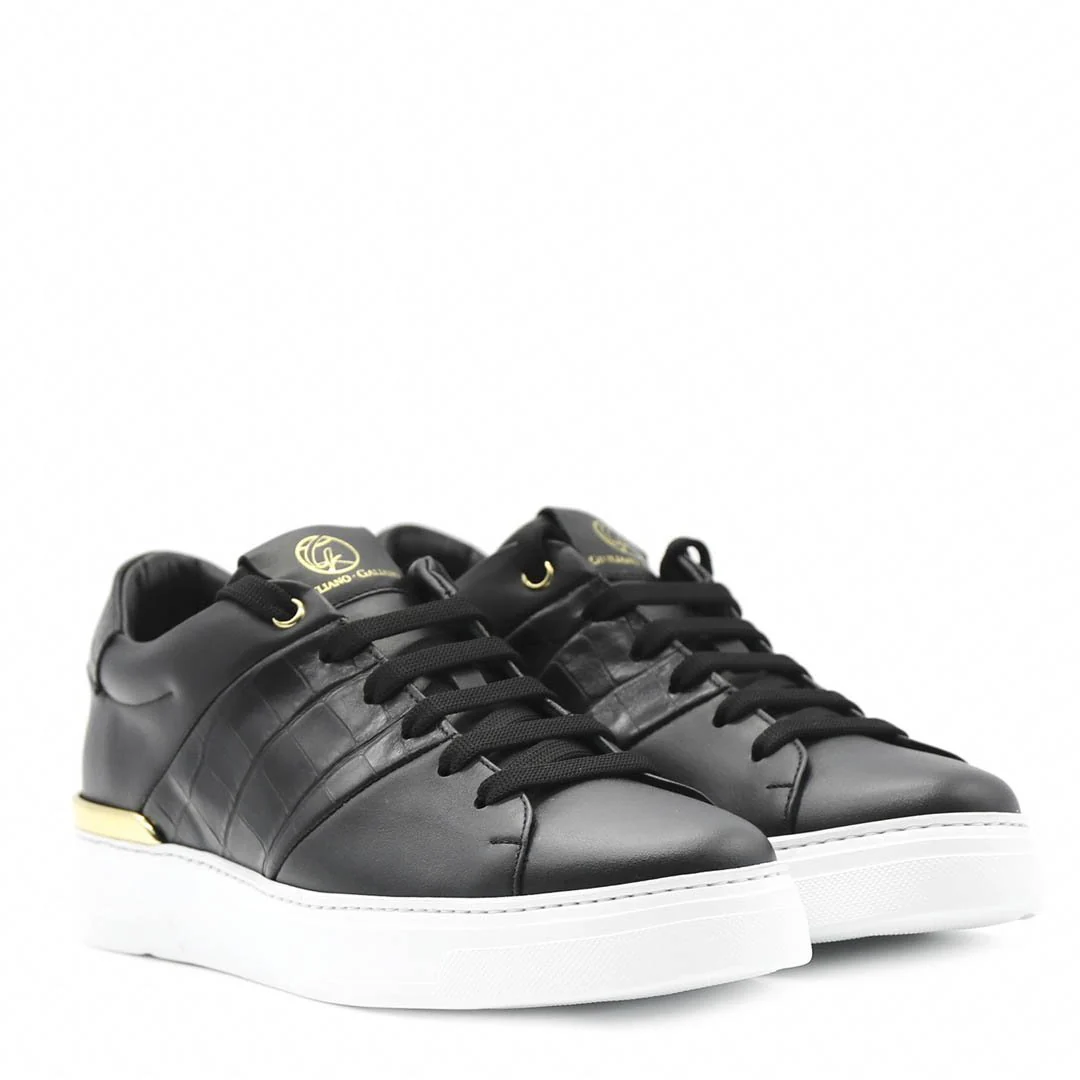 King1 Sneakers | Black | Croc Design |