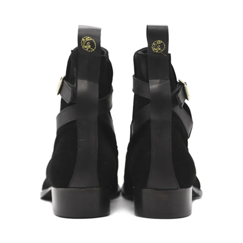 Ankle Boots | Black Suede Leather