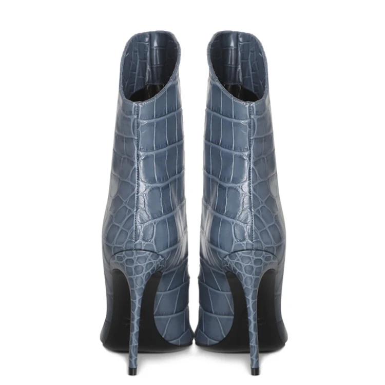 Elise Boots | Petrolio | Croc Style | Woman