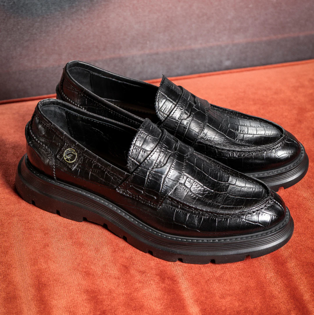 Bryan Mocassins | Black | Crocodile