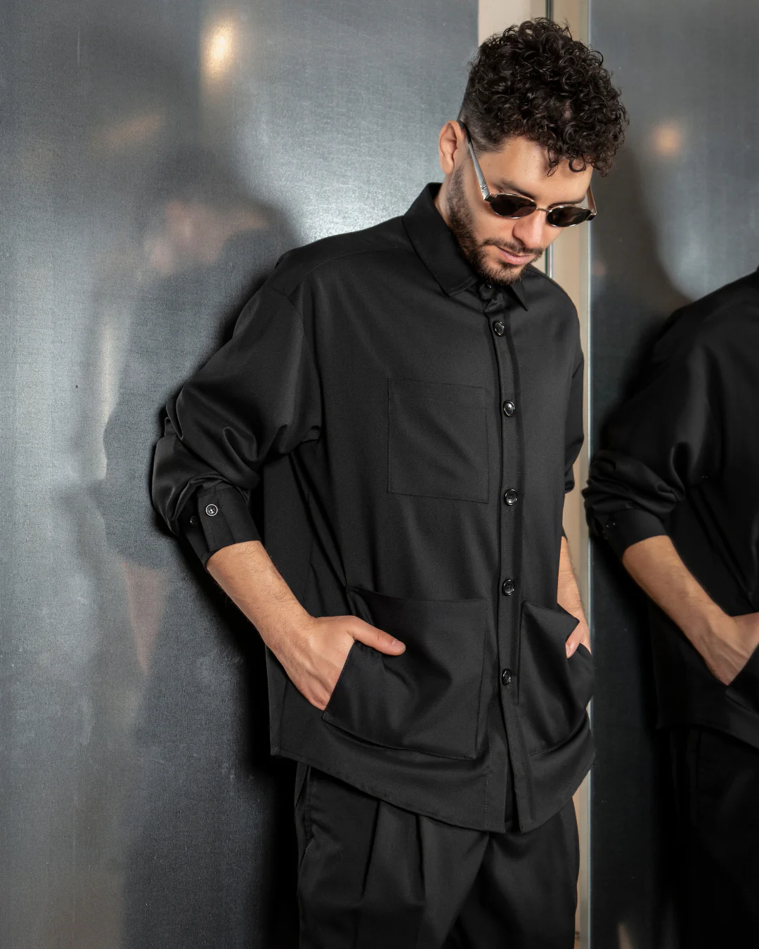 Tobhias wool shirt | Black