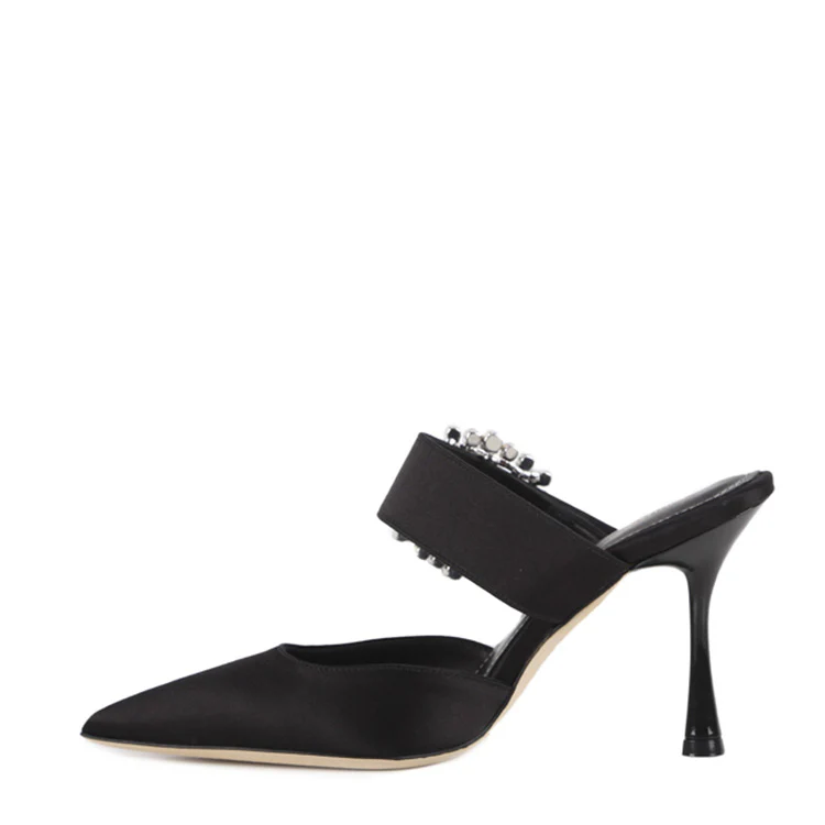 Mules Alena | Raso | Nero