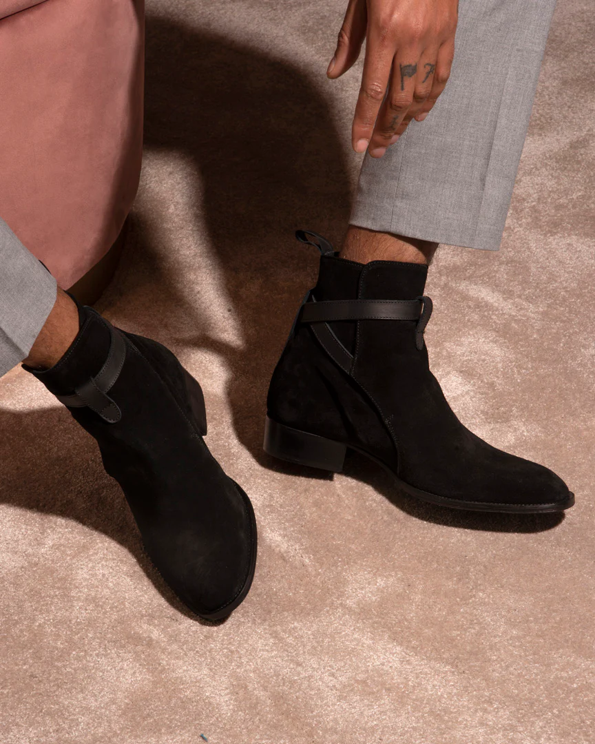 Ankle Boots | Black Suede Leather