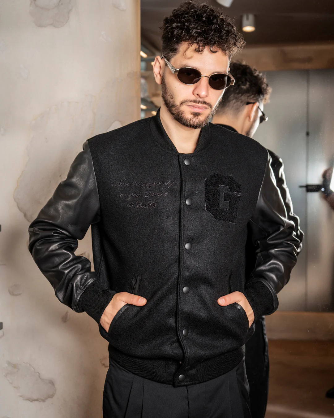 #Bosslife Varsity Jacket | Black